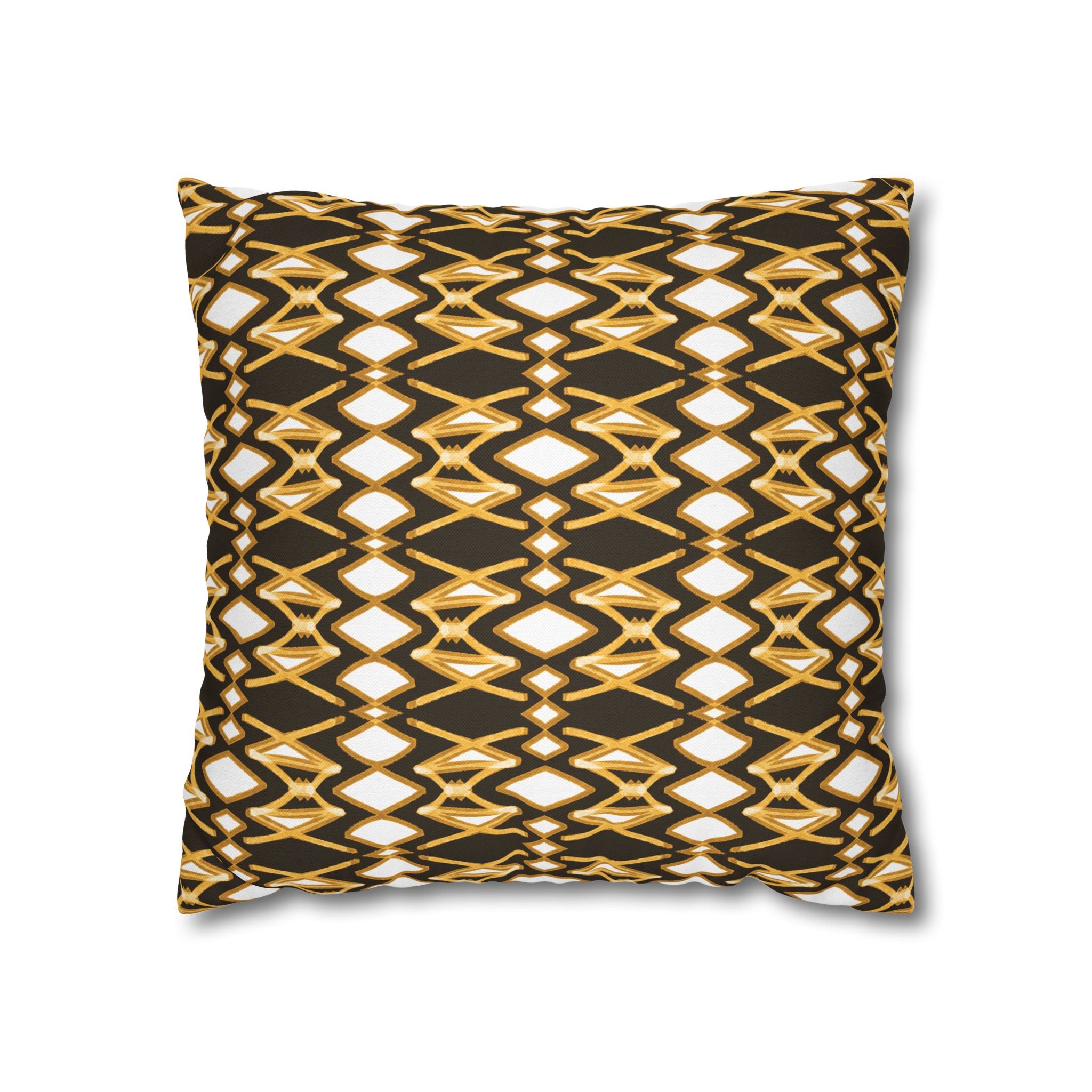 Yellow & Brown Geometric Pillowcase, Decorative throw pillow cover, Cozy home decor, Vibrant accent pillow, Modern home gift