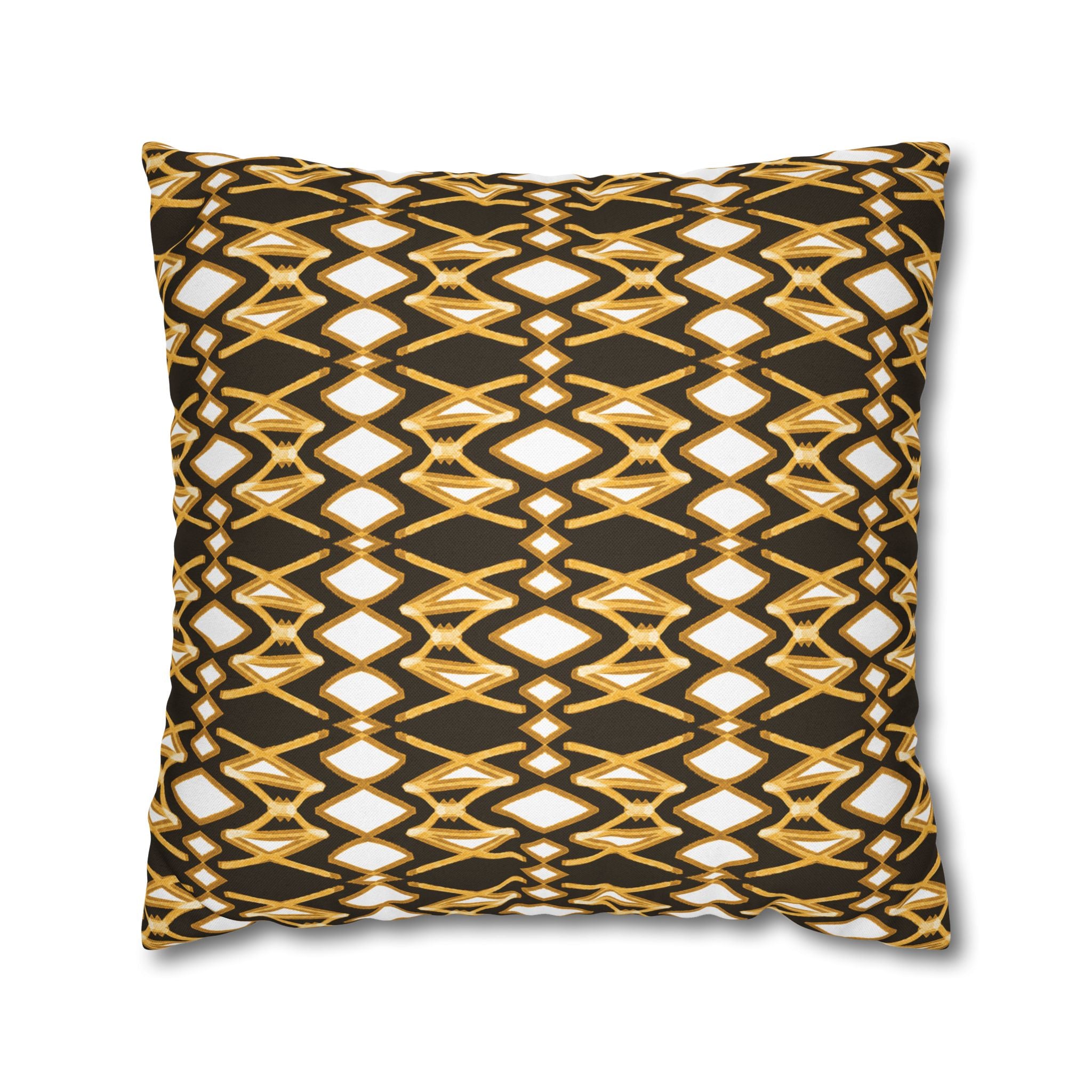 Yellow & Brown Geometric Pillowcase, Decorative throw pillow cover, Cozy home decor, Vibrant accent pillow, Modern home gift