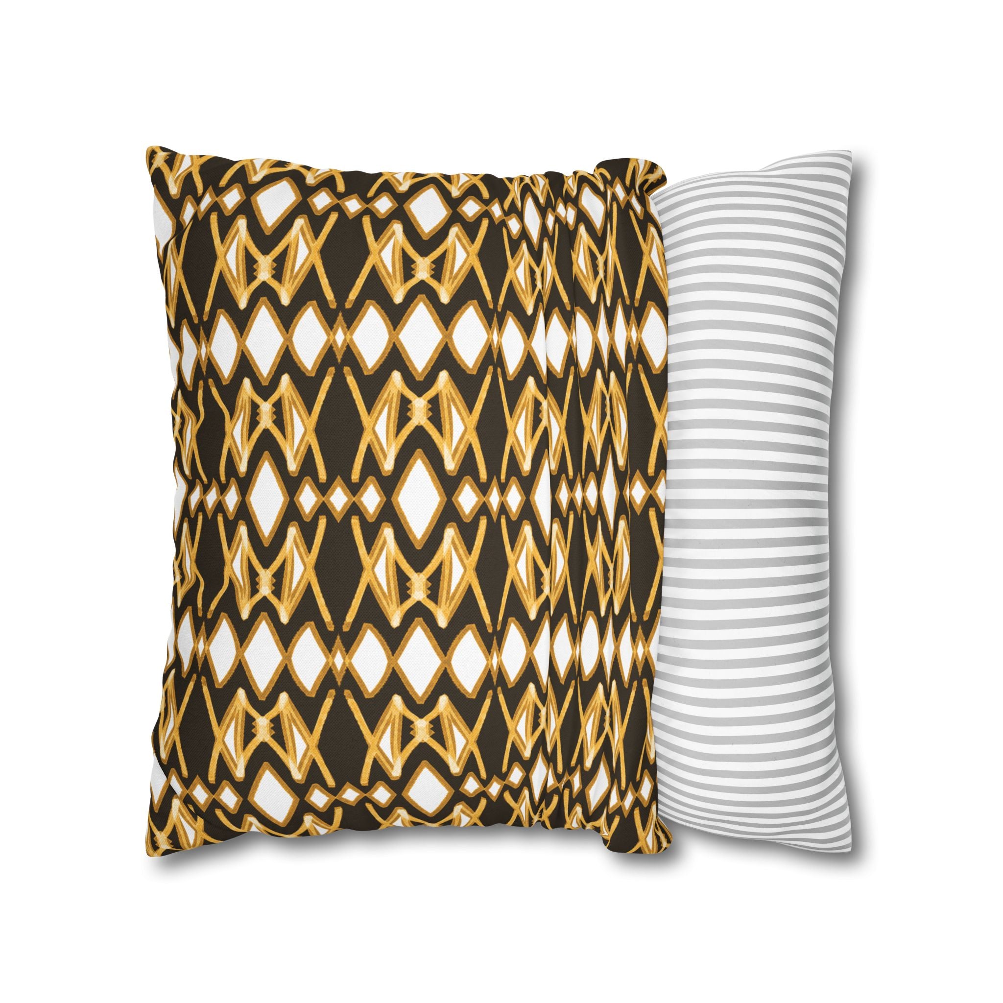 Yellow & Brown Geometric Pillowcase, Decorative throw pillow cover, Cozy home decor, Vibrant accent pillow, Modern home gift