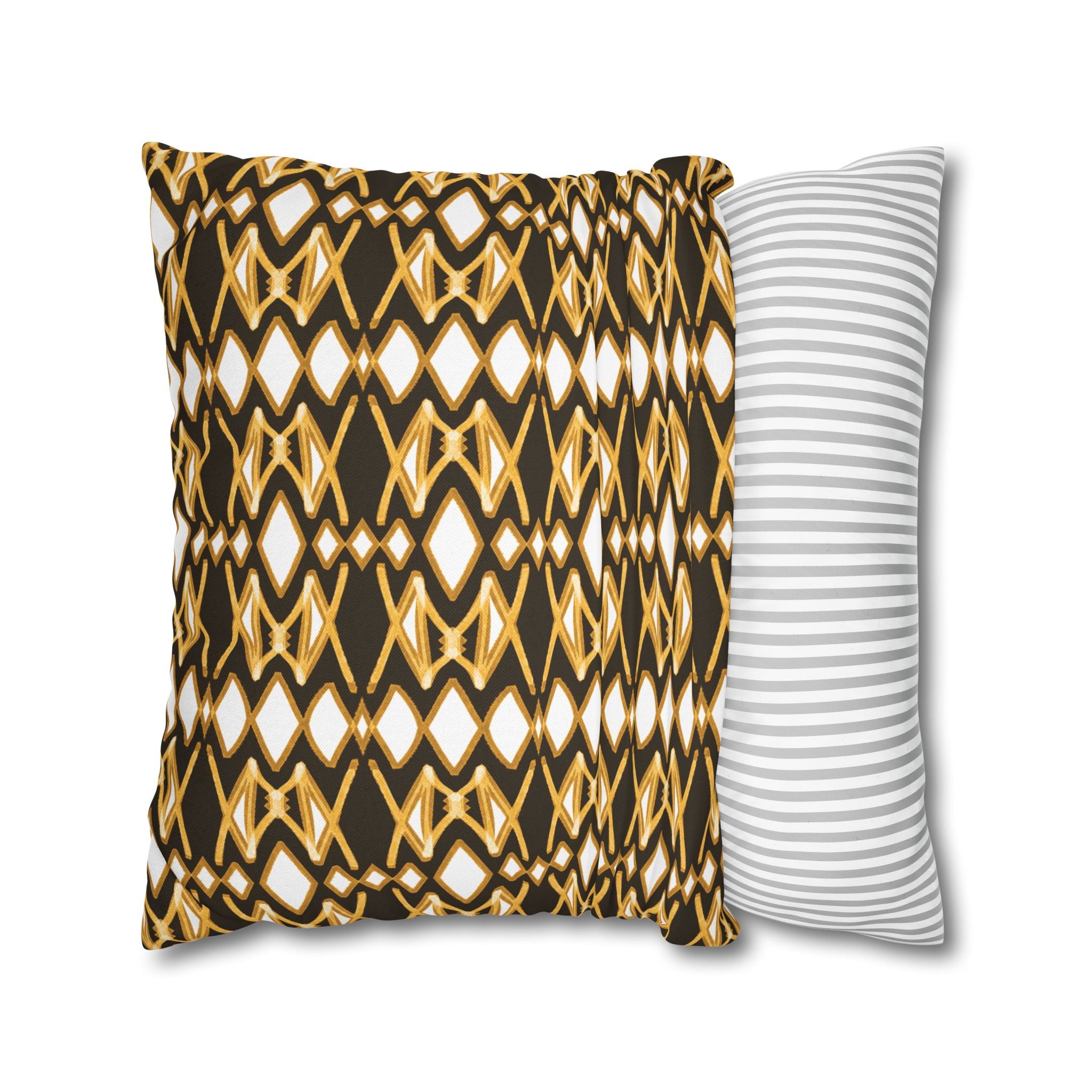 Yellow & Brown Geometric Pillowcase, Decorative throw pillow cover, Cozy home decor, Vibrant accent pillow, Modern home gift