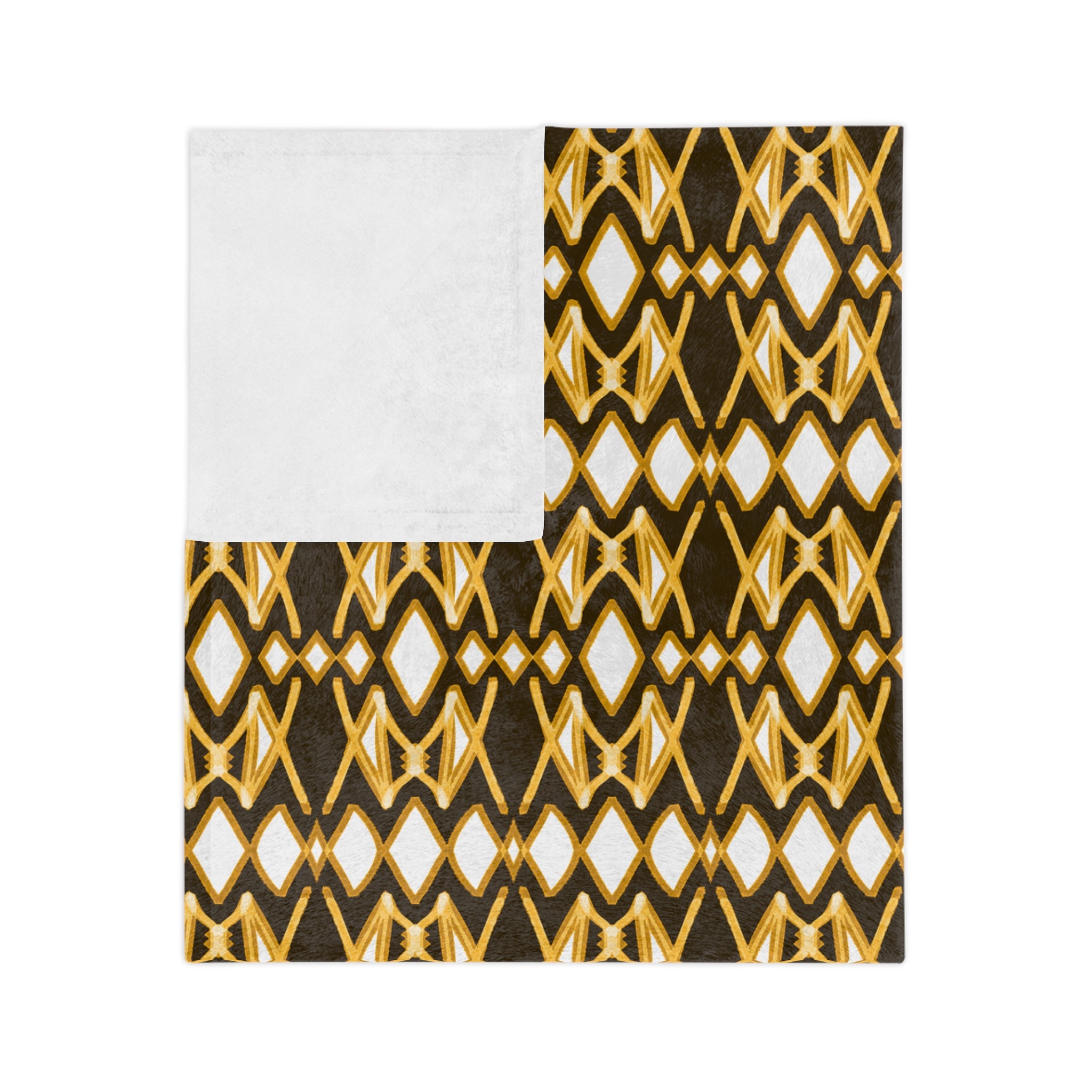 Yellow & Brown Cozy Velveteen Microfiber Blanket | Warm Throw Blanket, Decorative Bedding, Couch Cover, Gift for Home, Snug & Stylish