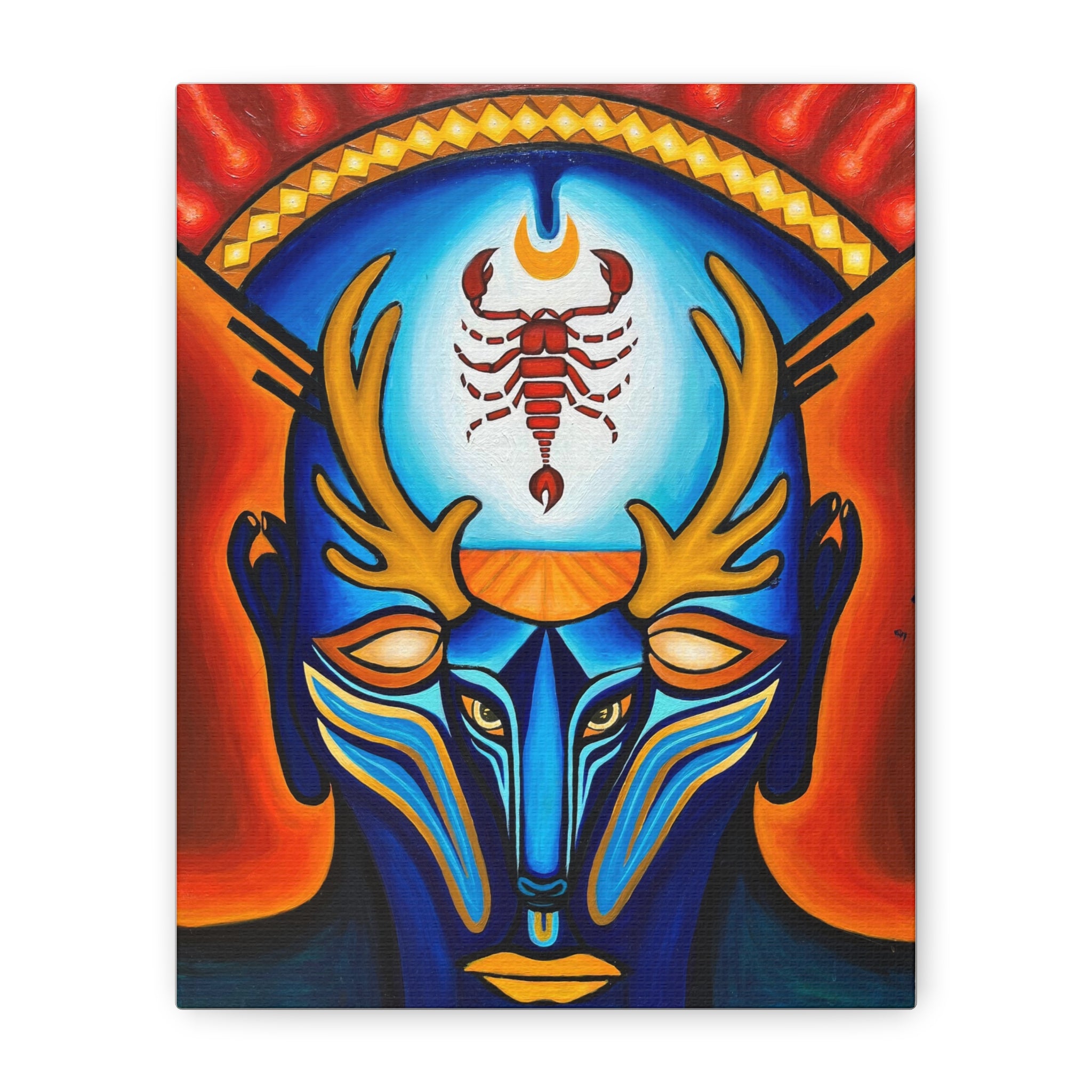 Deer & Scorpion Matte Canvas, Stretched, 1.25"