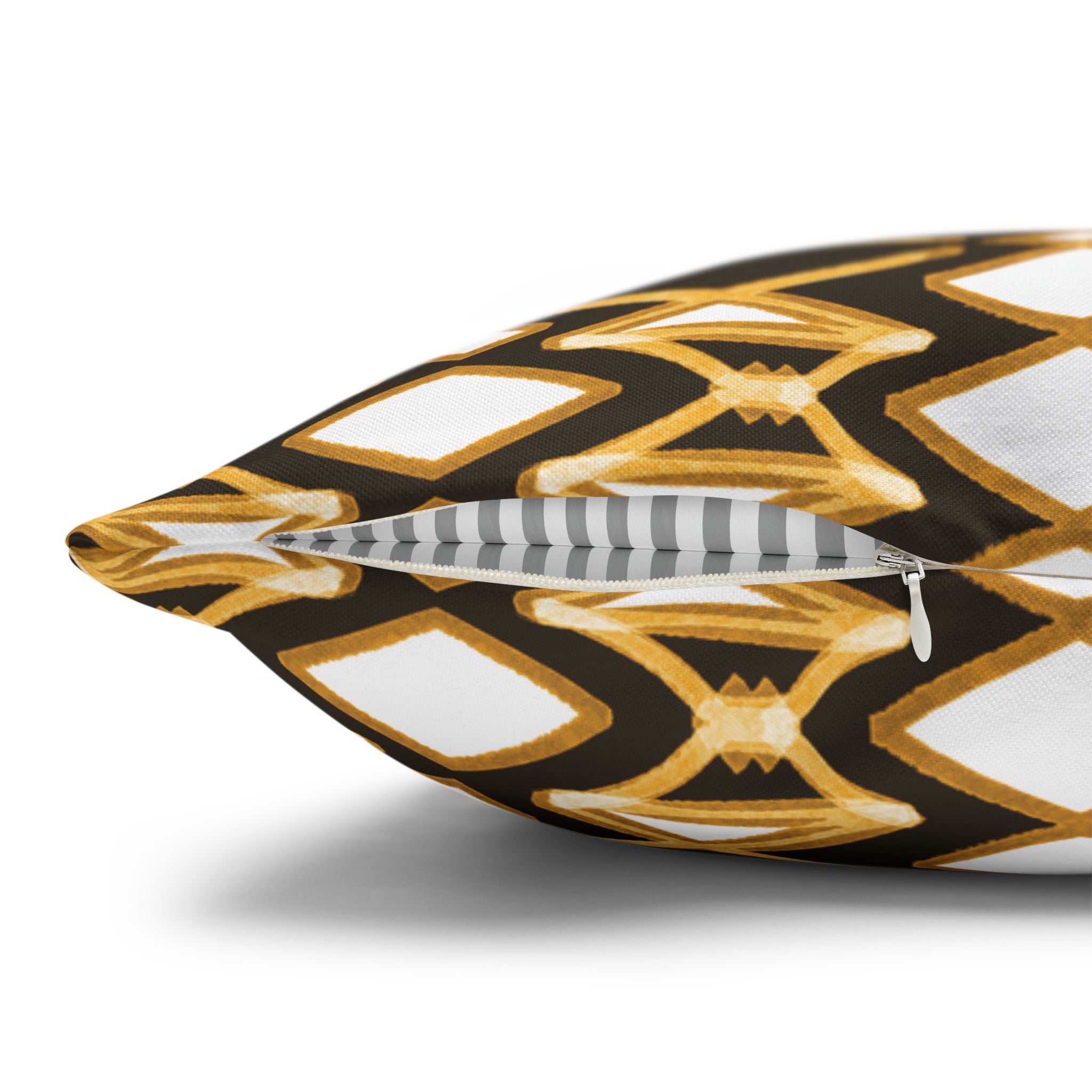 Yellow & Brown Geometric Pillowcase, Decorative throw pillow cover, Cozy home decor, Vibrant accent pillow, Modern home gift