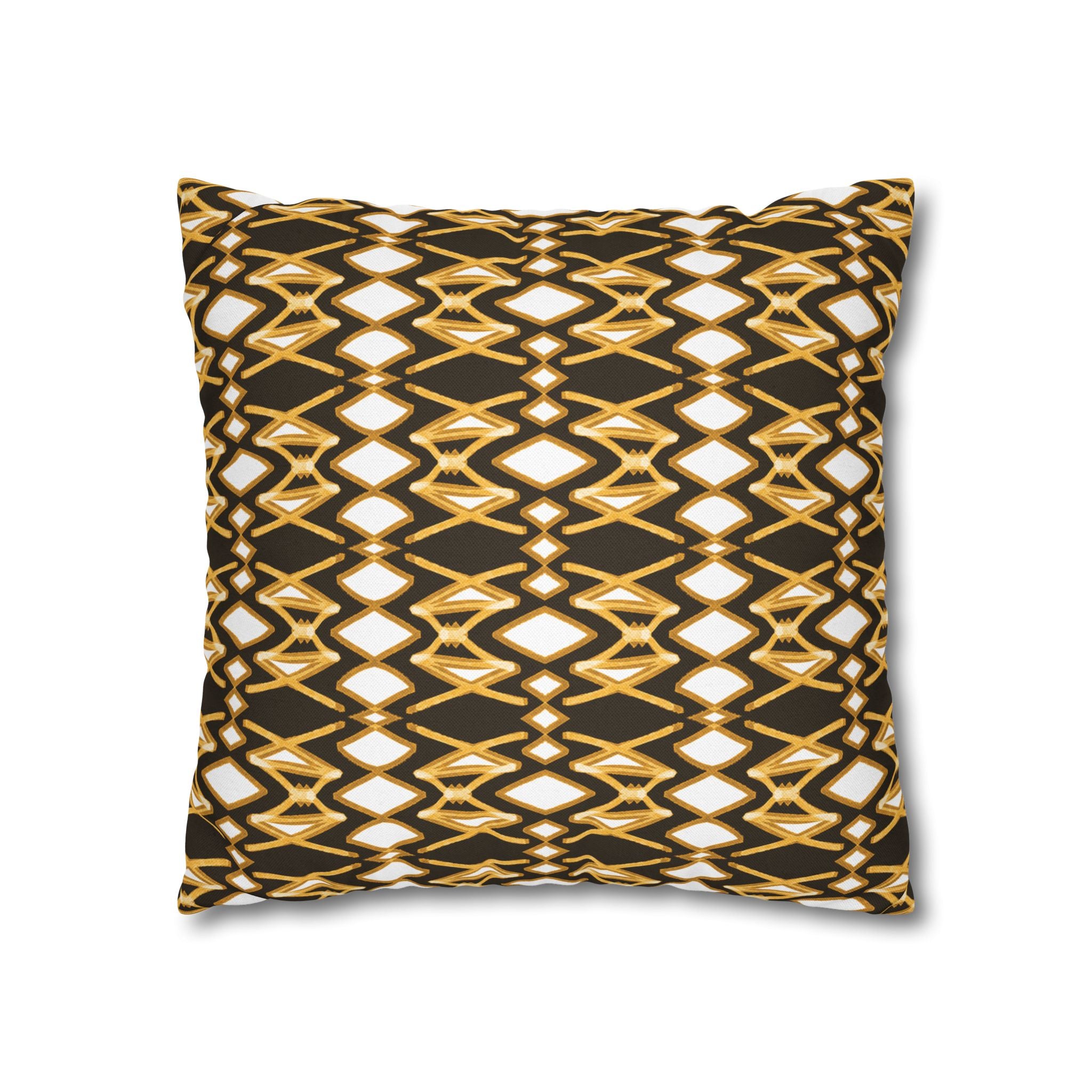 Yellow & Brown Geometric Pillowcase, Decorative throw pillow cover, Cozy home decor, Vibrant accent pillow, Modern home gift