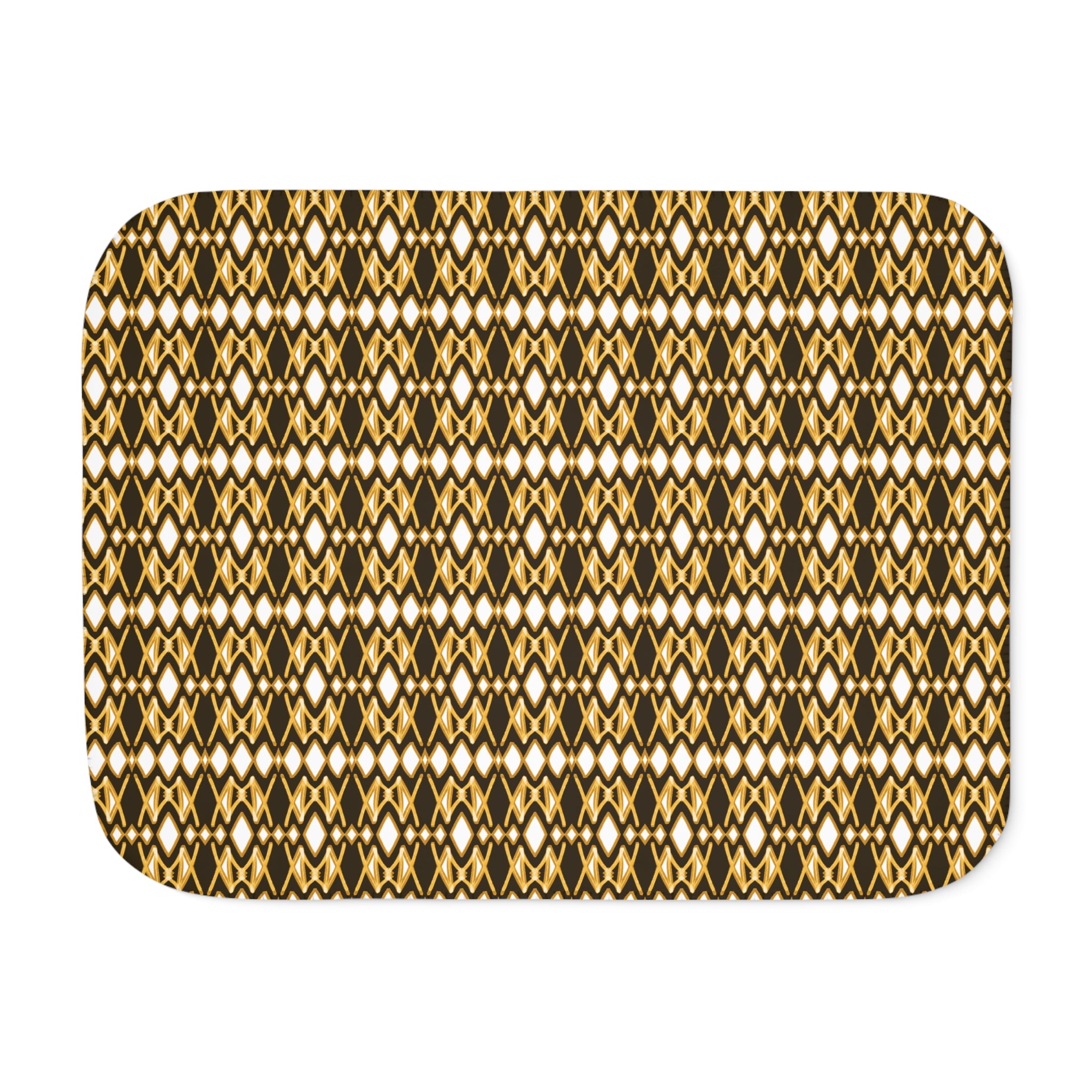 Yellow & Black Geometric Design Cozy Sherpa Blanket for All Seasons, Decorative Throw, Warm Blanket for Couch, Perfect Gift for Home, Two Colors