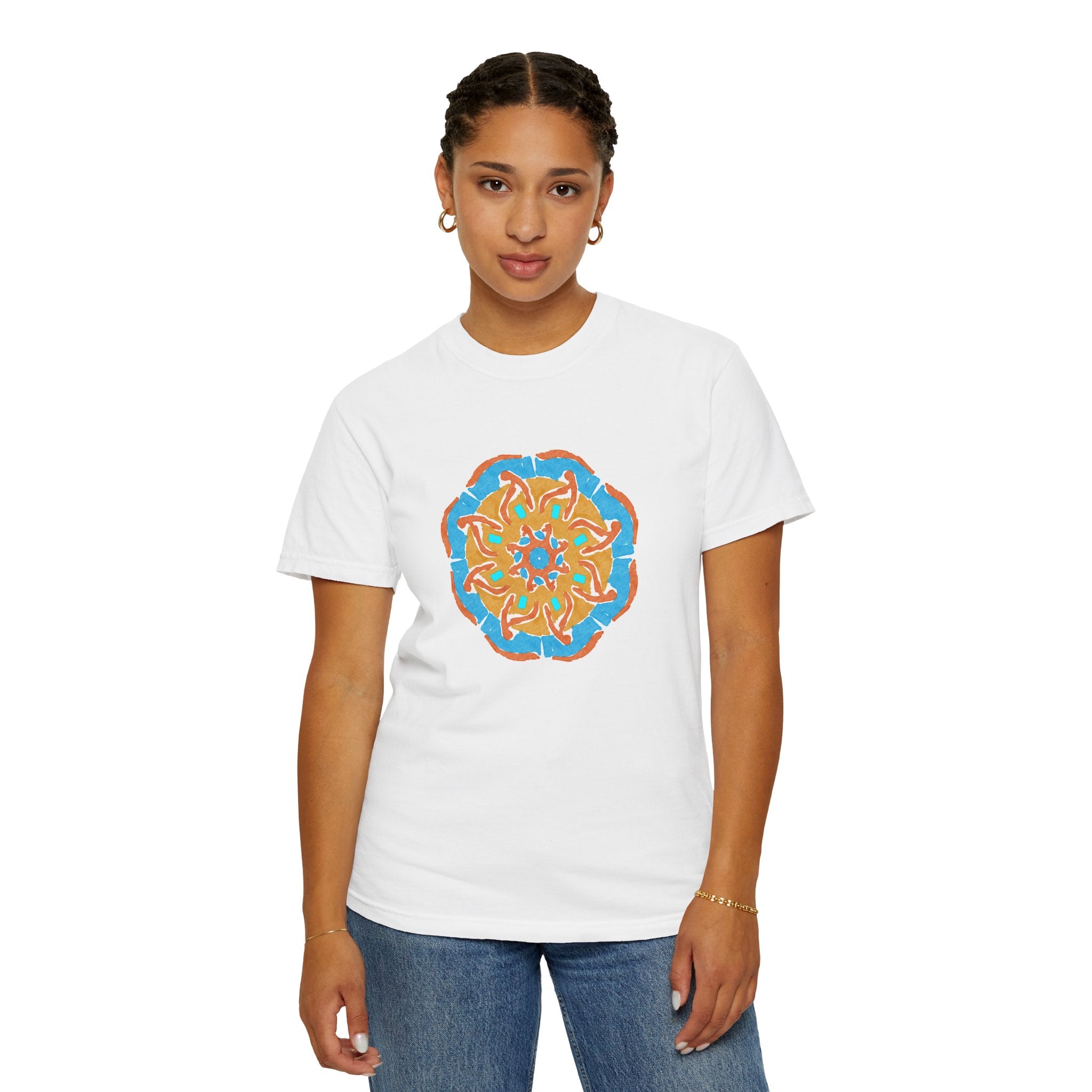 Colorful Mandala Unisex T-Shirt, Boho Style Tee, Summer Vibes, Gift for Art Lovers, Relaxed Fit Casual Top