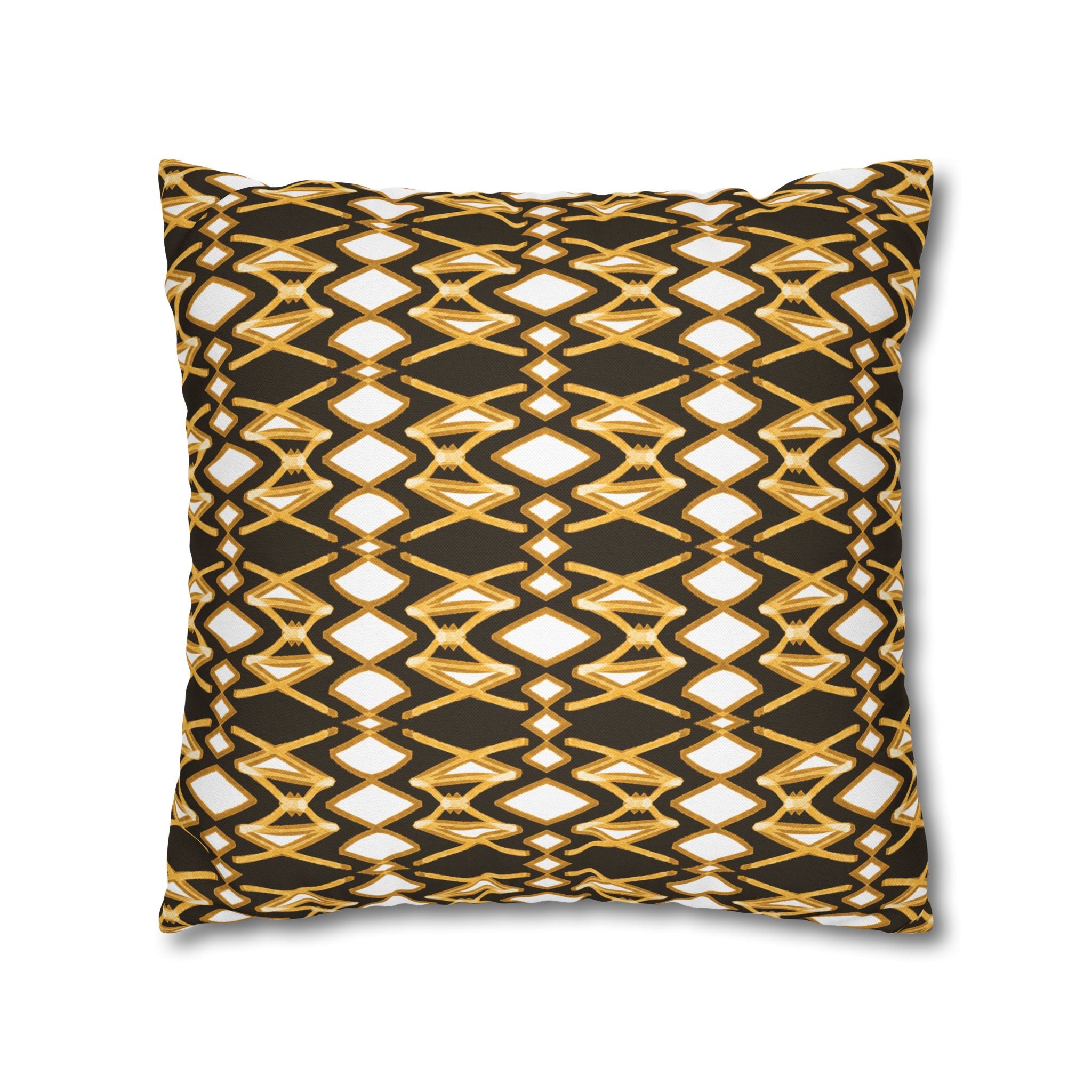 Yellow & Brown Geometric Pillowcase, Decorative throw pillow cover, Cozy home decor, Vibrant accent pillow, Modern home gift