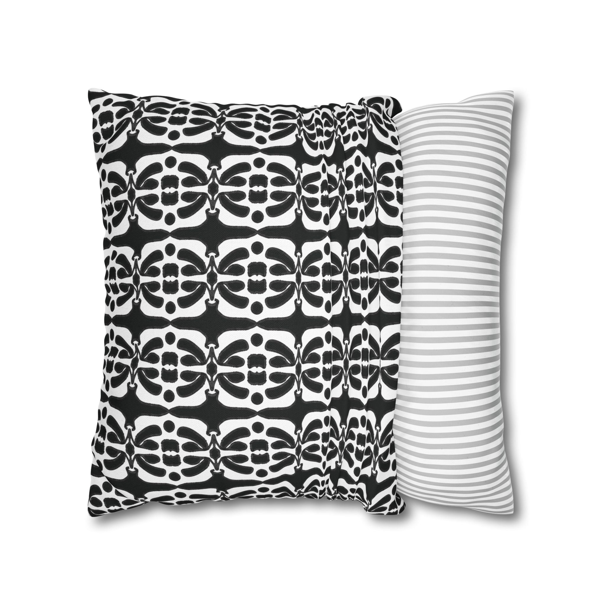 Black & White Geometric Pillowcase, Decorative throw pillow cover, Cozy home decor, Vibrant accent pillow, Modern home gift