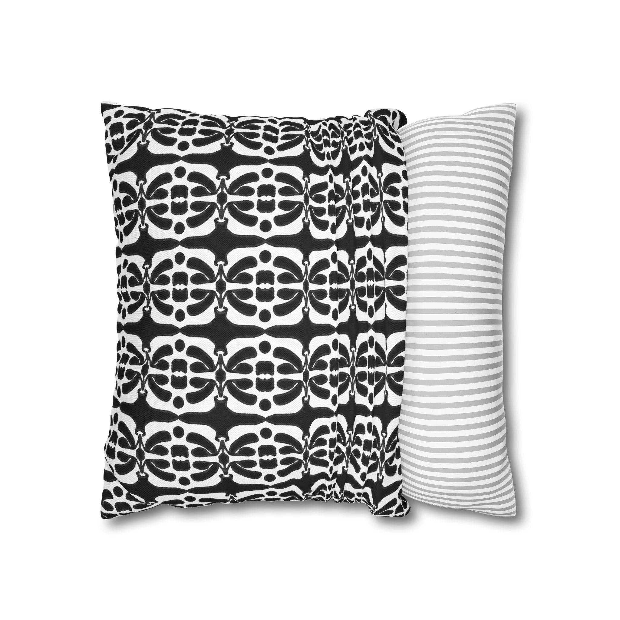 Black & White Geometric Pillowcase, Decorative throw pillow cover, Cozy home decor, Vibrant accent pillow, Modern home gift