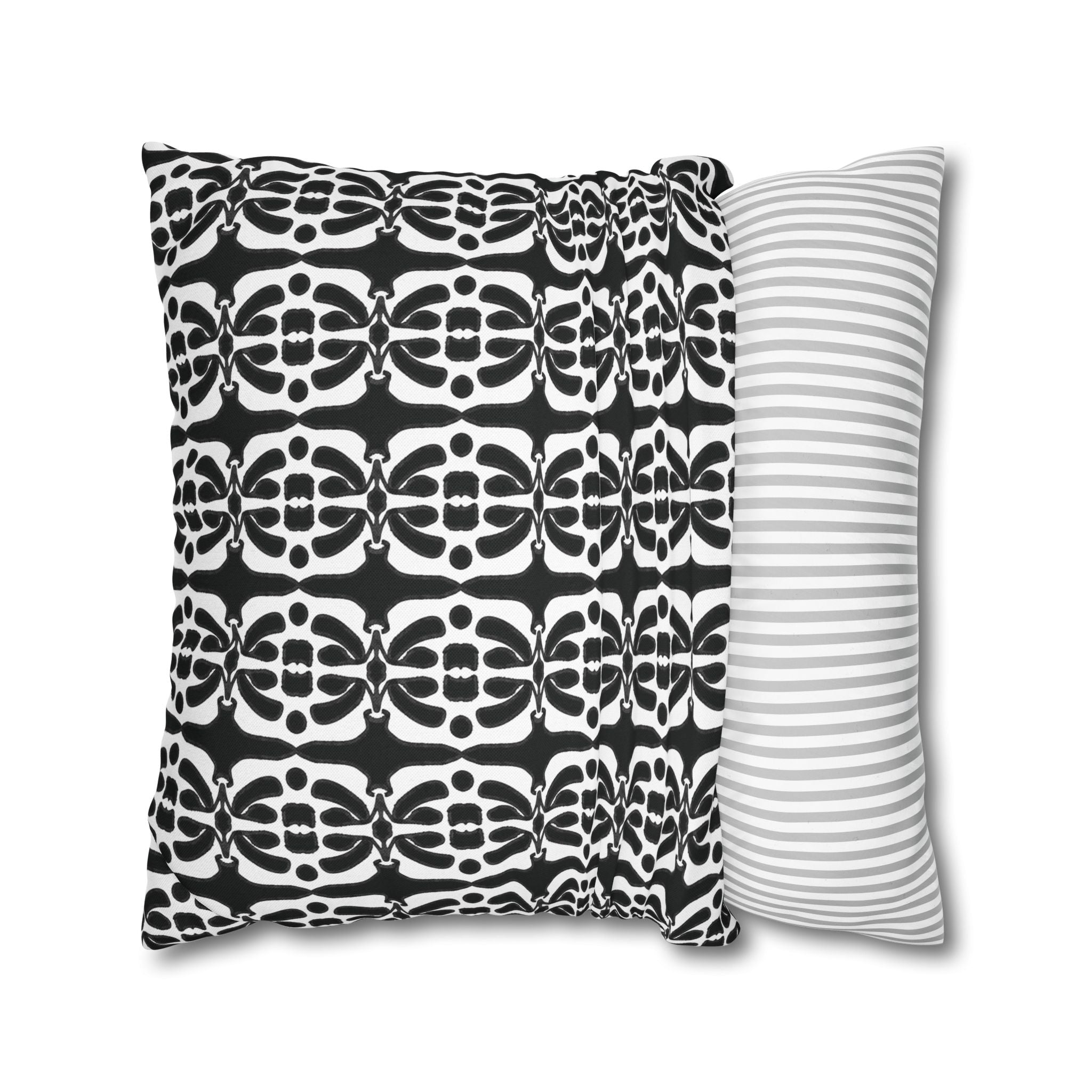 Black & White Geometric Pillowcase, Decorative throw pillow cover, Cozy home decor, Vibrant accent pillow, Modern home gift