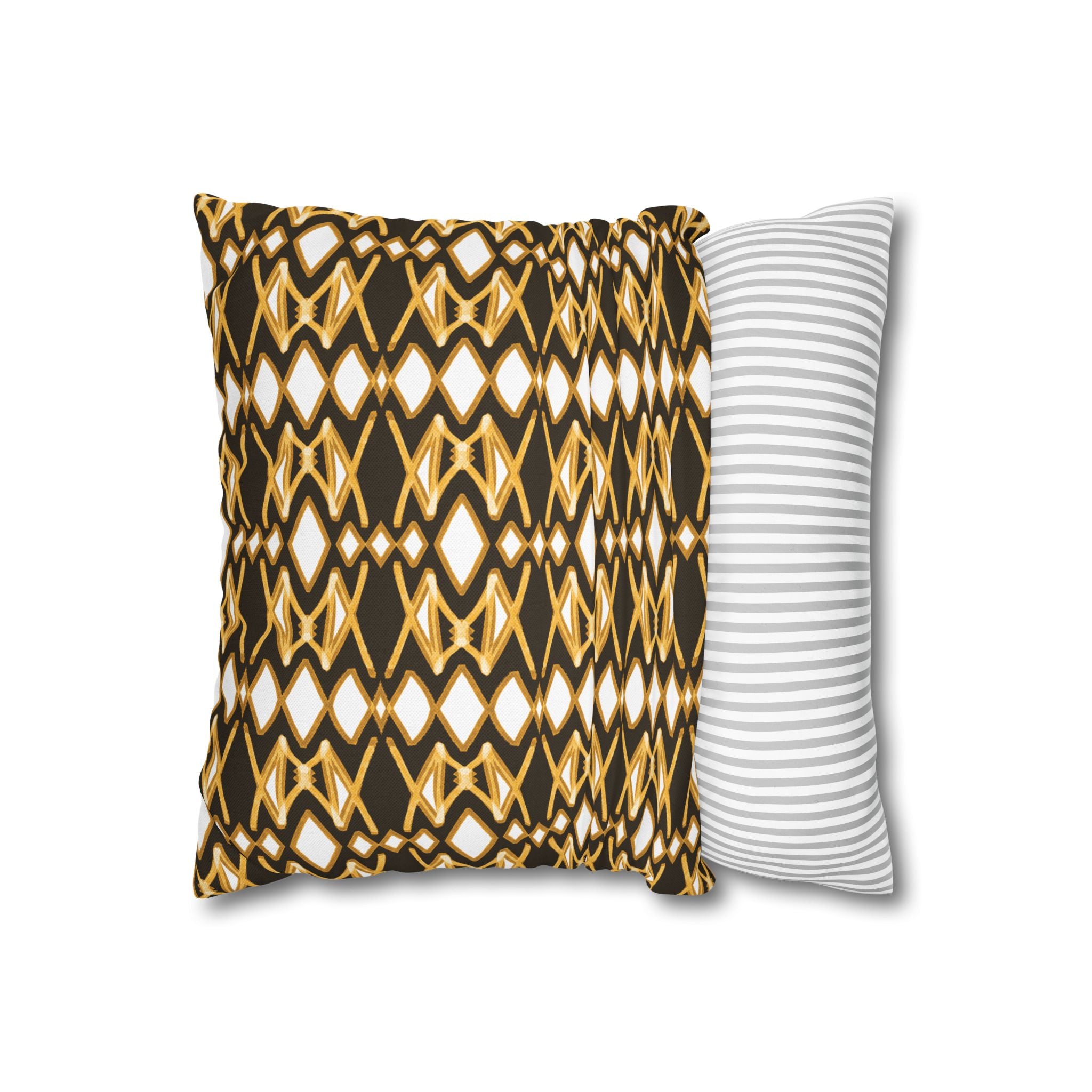 Yellow & Brown Geometric Pillowcase, Decorative throw pillow cover, Cozy home decor, Vibrant accent pillow, Modern home gift