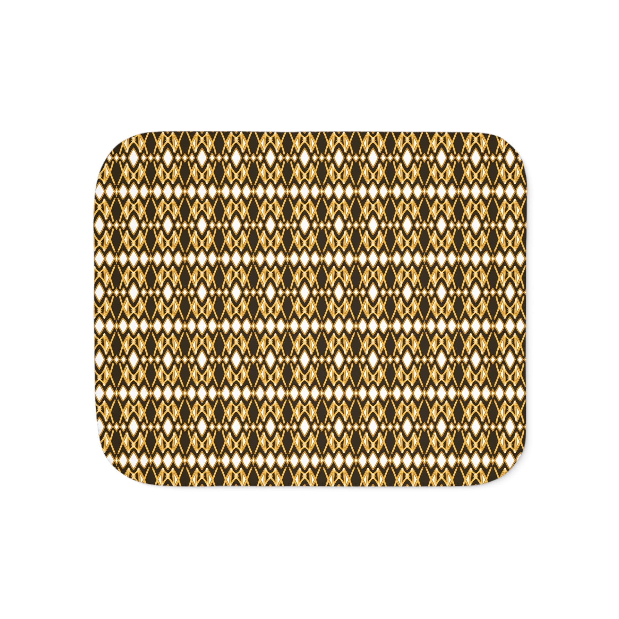 Yellow & Black Geometric Design Cozy Sherpa Blanket for All Seasons, Decorative Throw, Warm Blanket for Couch, Perfect Gift for Home, Two Colors