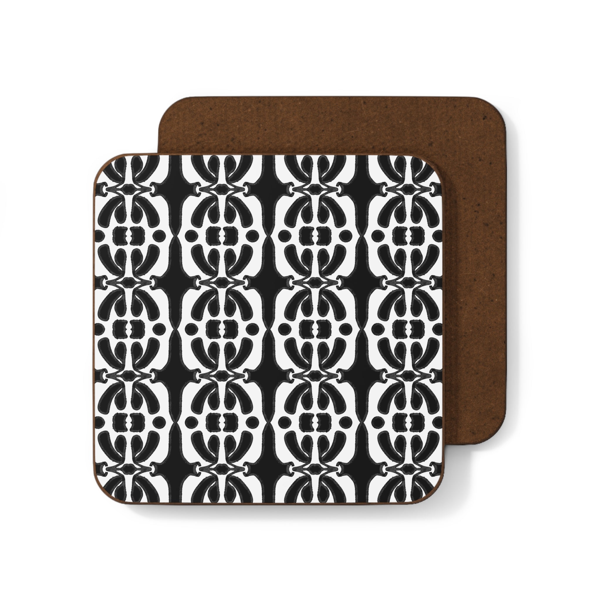Black & White Stylish Hardboard Coaster, Modern Design Home Decor, Unique Drink Coasters, Black and White Pattern, Perfect Gift Idea