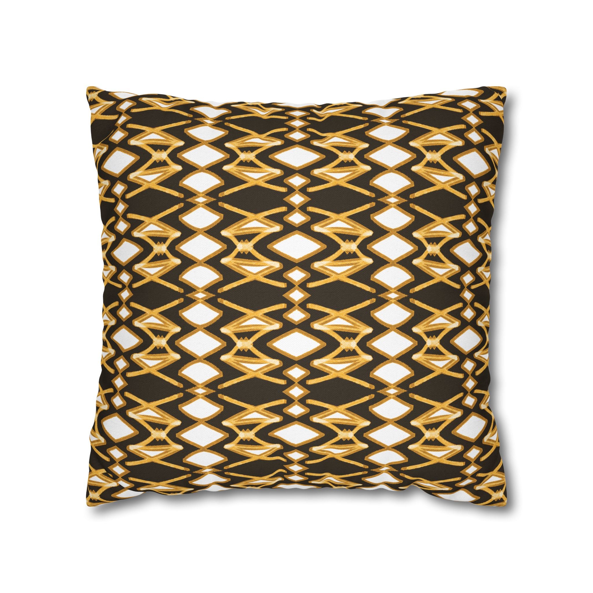 Yellow & Brown Geometric Pillowcase, Decorative throw pillow cover, Cozy home decor, Vibrant accent pillow, Modern home gift