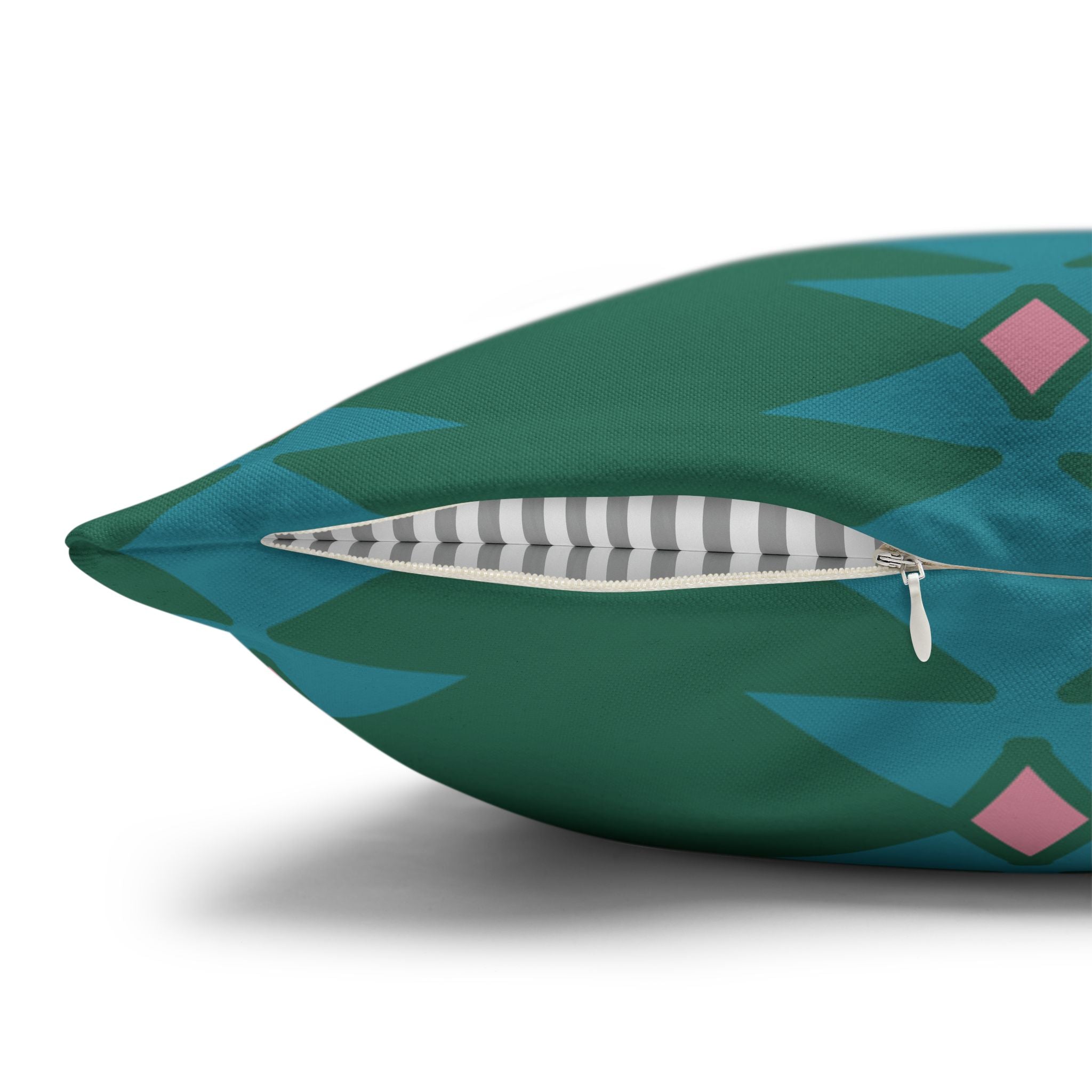 Green & Pink Geometric Pillowcase, Decorative throw pillow cover, Cozy home decor, Vibrant accent pillow, Modern home gift