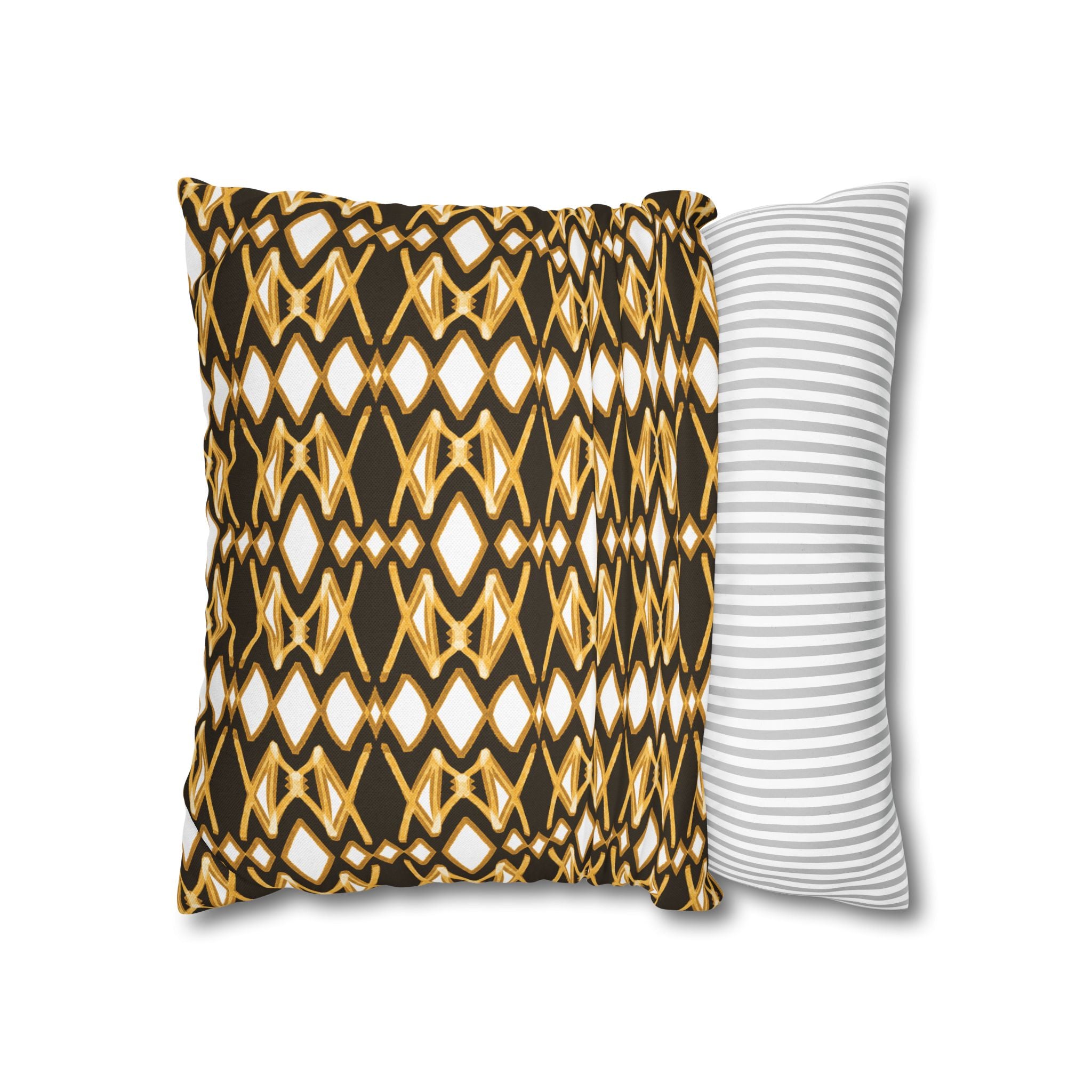 Yellow & Brown Geometric Pillowcase, Decorative throw pillow cover, Cozy home decor, Vibrant accent pillow, Modern home gift