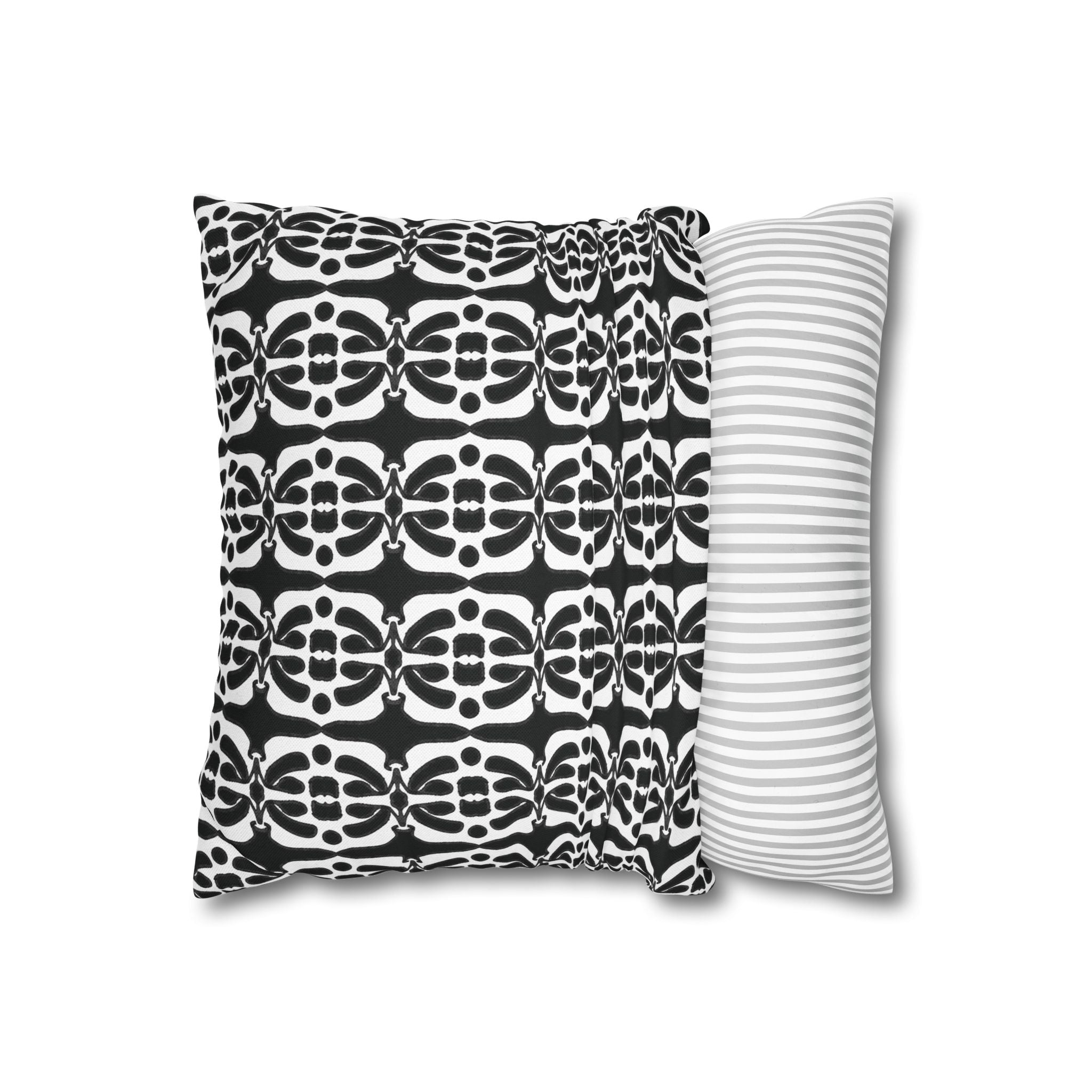 Black & White Geometric Pillowcase, Decorative throw pillow cover, Cozy home decor, Vibrant accent pillow, Modern home gift