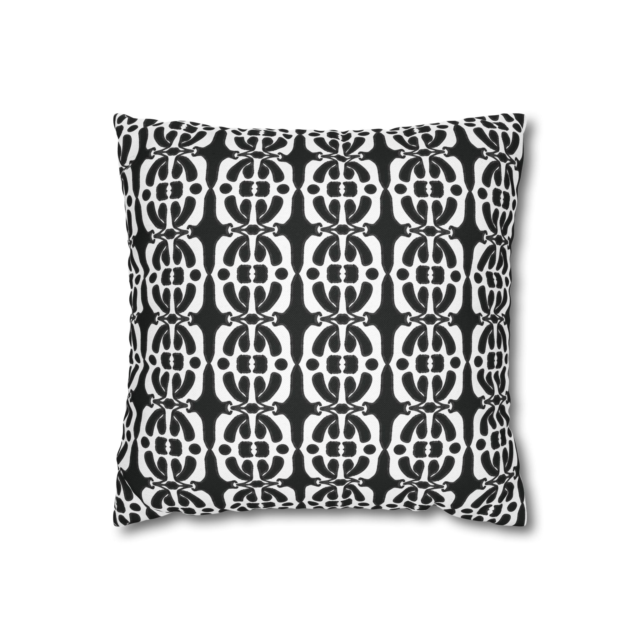 Black & White Geometric Pillowcase, Decorative throw pillow cover, Cozy home decor, Vibrant accent pillow, Modern home gift