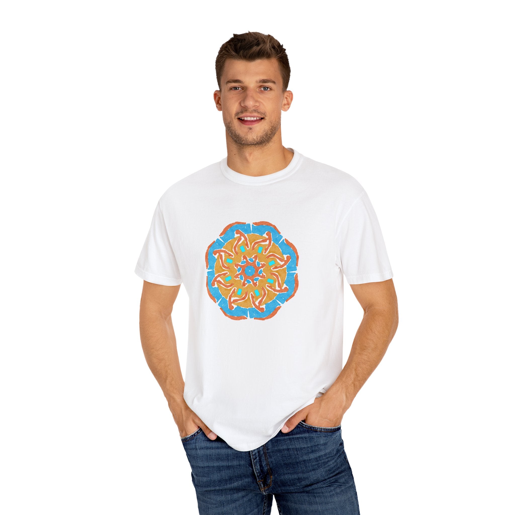 Colorful Mandala Unisex T-Shirt, Boho Style Tee, Summer Vibes, Gift for Art Lovers, Relaxed Fit Casual Top