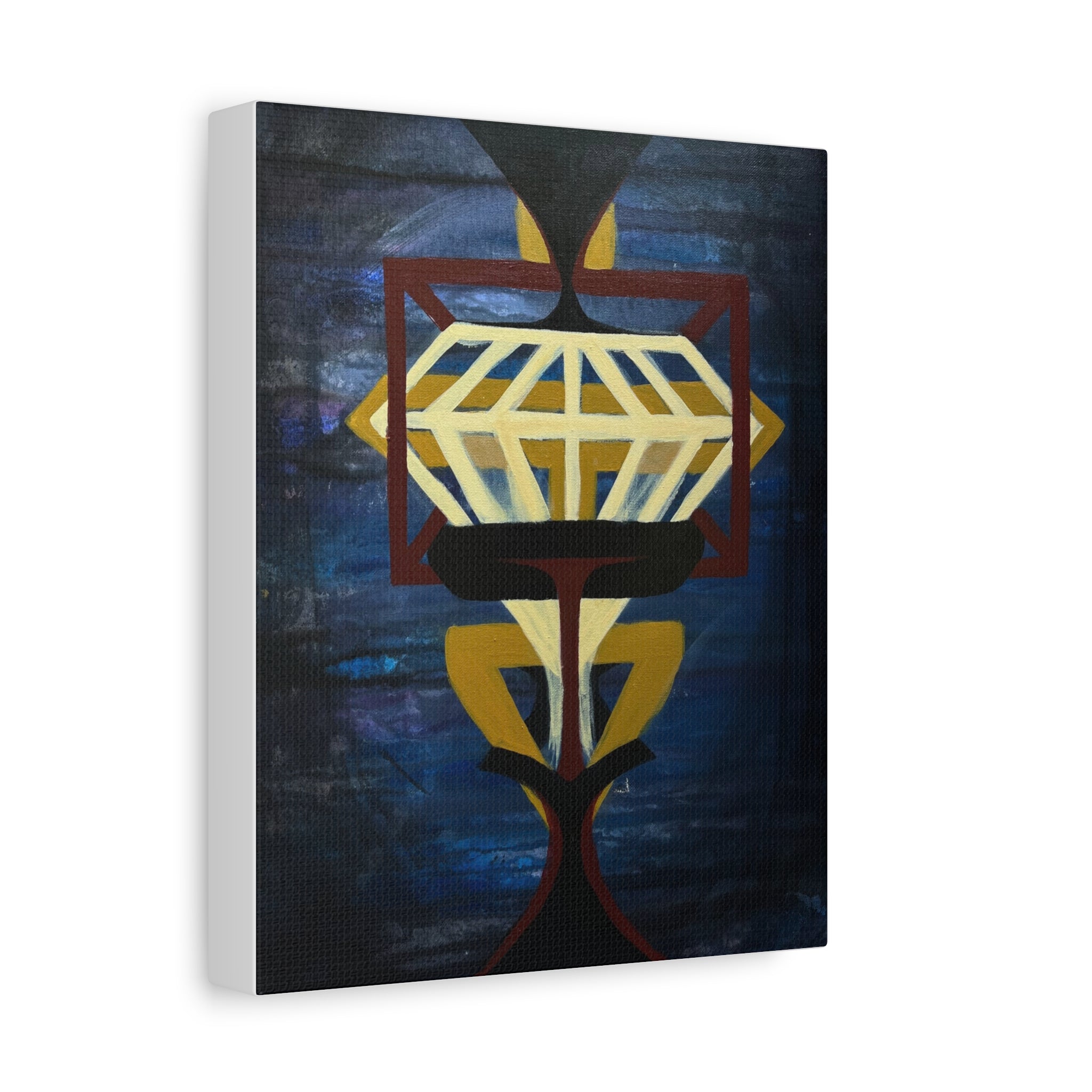 Diamond Matte Canvas Wall Art Print, Abstract Geometric Decor, Modern Home Decoration, Unique Artwork for Living Room, Gift Idea for Art Lovers