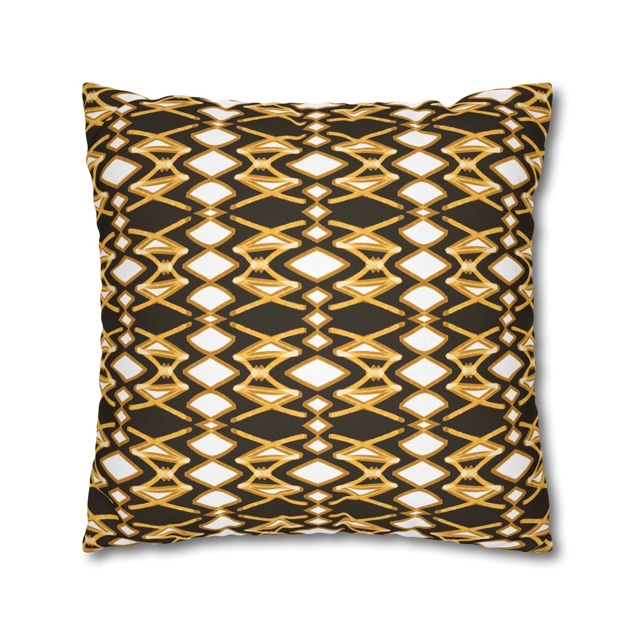 Yellow & Brown Geometric Pillowcase, Decorative throw pillow cover, Cozy home decor, Vibrant accent pillow, Modern home gift