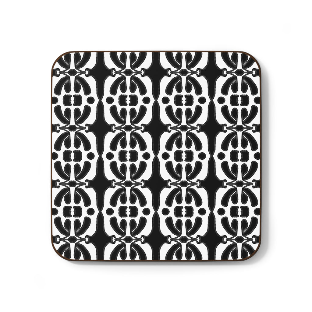 Black & White Stylish Hardboard Coaster, Modern Design Home Decor, Unique Drink Coasters, Black and White Pattern, Perfect Gift Idea