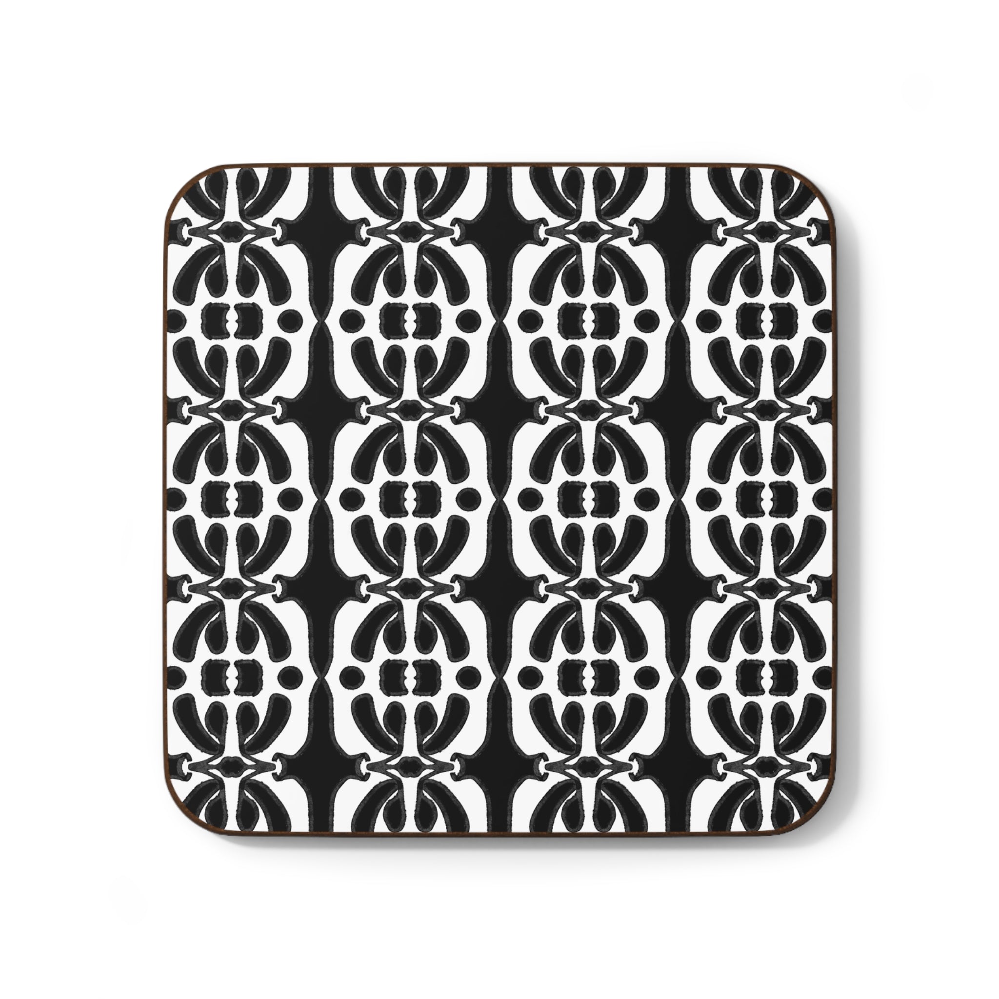 Black & White Stylish Hardboard Coaster, Modern Design Home Decor, Unique Drink Coasters, Black and White Pattern, Perfect Gift Idea