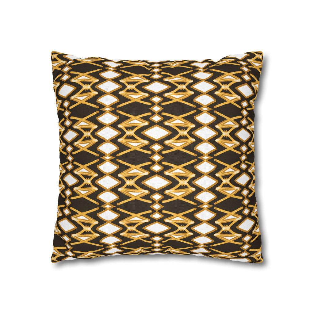 Yellow & Brown Geometric Pillowcase, Decorative throw pillow cover, Cozy home decor, Vibrant accent pillow, Modern home gift