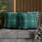 Green & Pink Geometric Pillowcase, Decorative throw pillow cover, Cozy home decor, Vibrant accent pillow, Modern home gift
