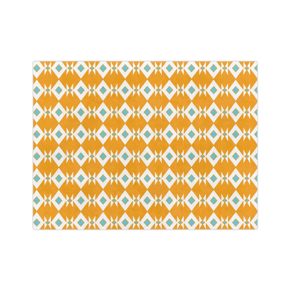 Yellow & Blue Cozy Velveteen Microfiber Blanket | Warm Throw Blanket, Decorative Bedding, Couch Cover, Gift for Home, Snug & Stylish