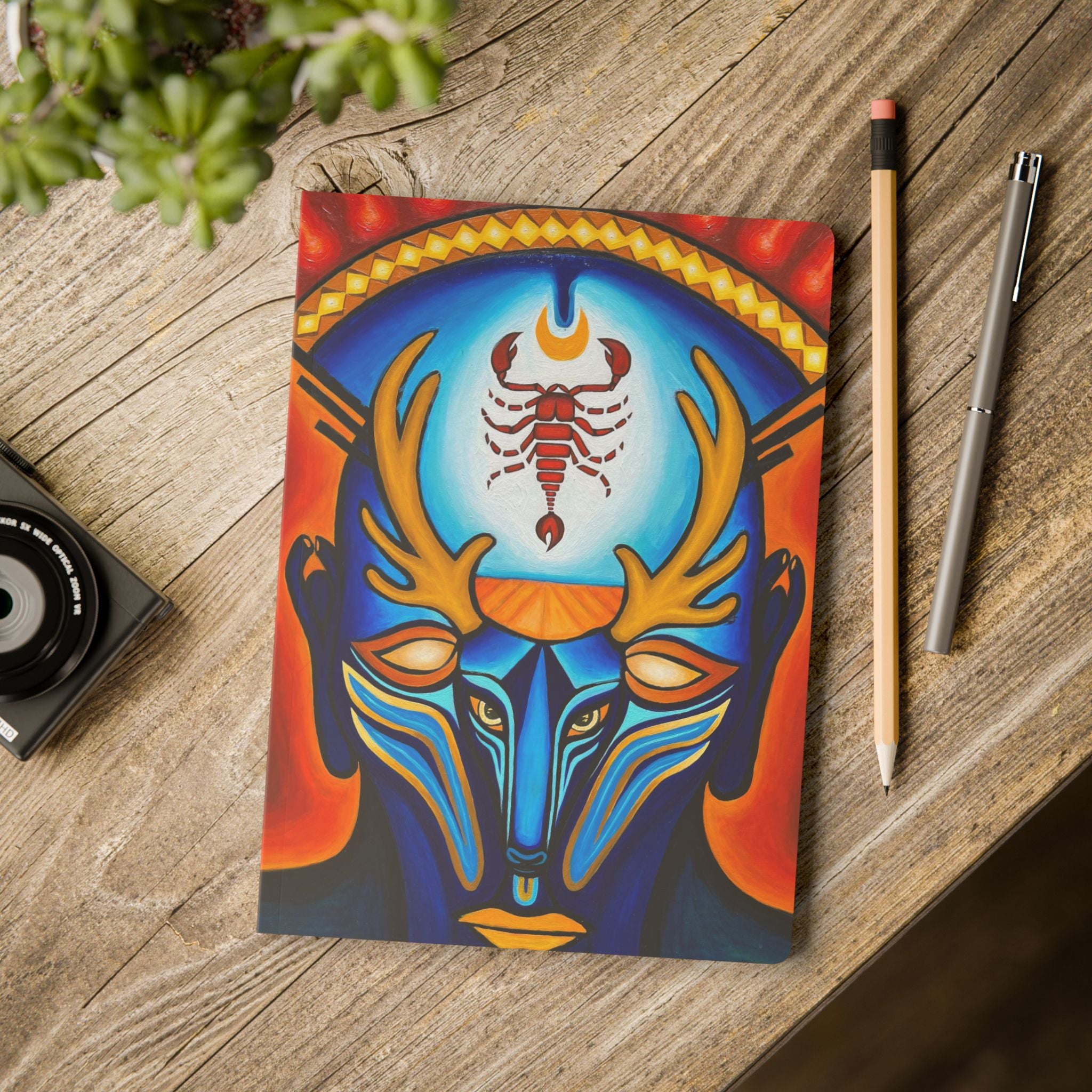 Scorpion Deer Art Journal - Colorful Softcover Notebook, Inspirational Writing, Gifts for Artists, Creative Journal, Unique Stationery