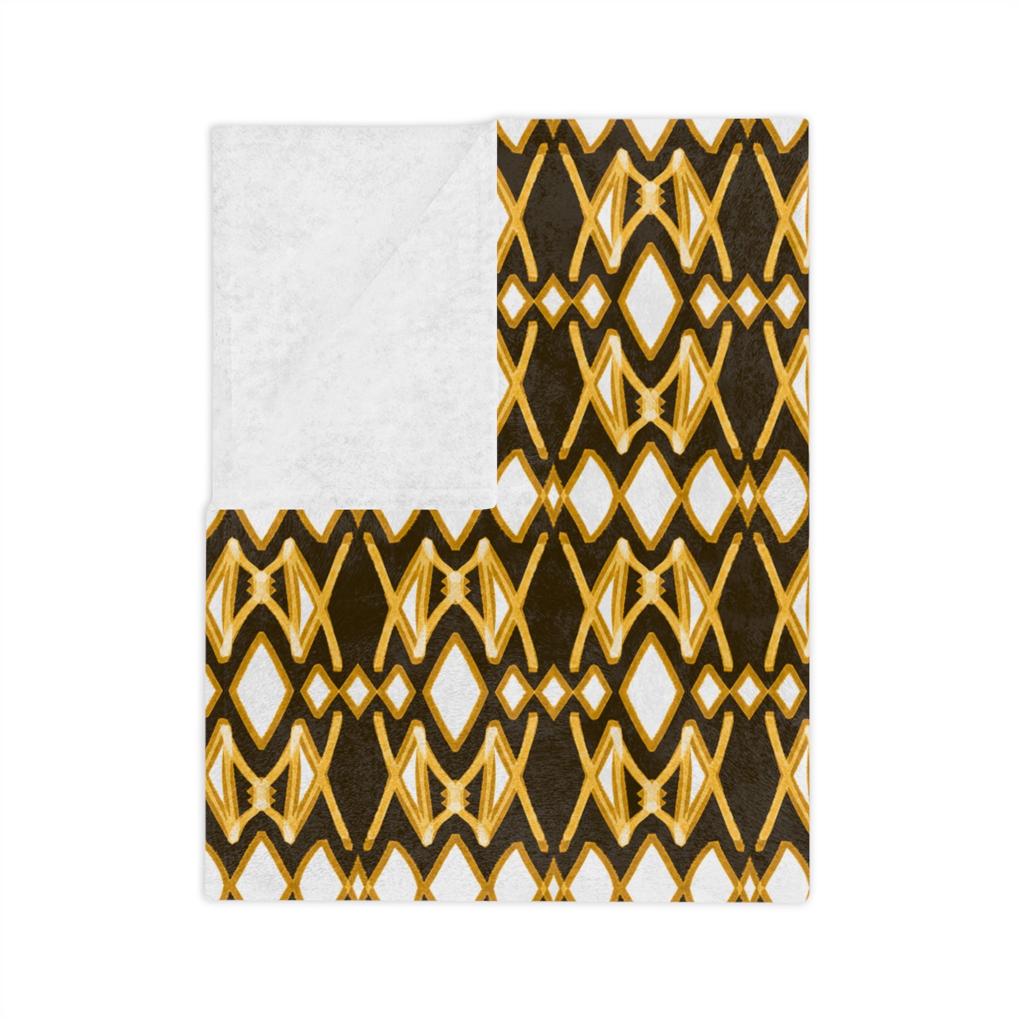 Yellow & Brown Cozy Velveteen Microfiber Blanket | Warm Throw Blanket, Decorative Bedding, Couch Cover, Gift for Home, Snug & Stylish