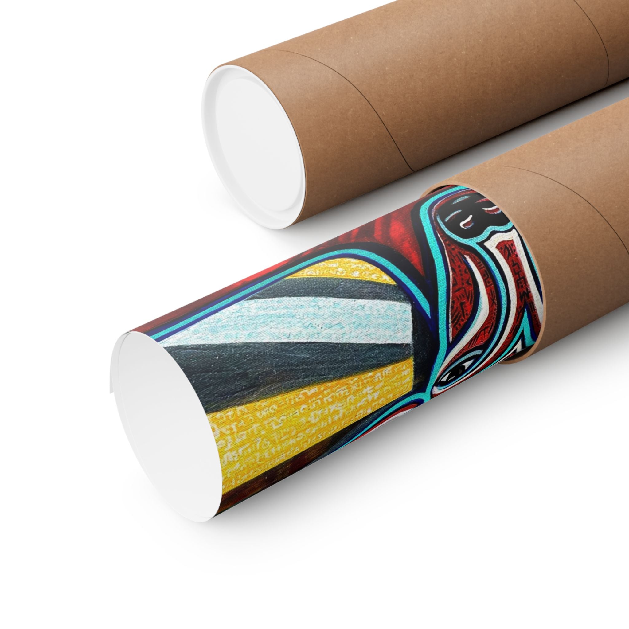 Deer Spirit Matte Vertical Poster — Vibrant Geometric Stag Wall Art