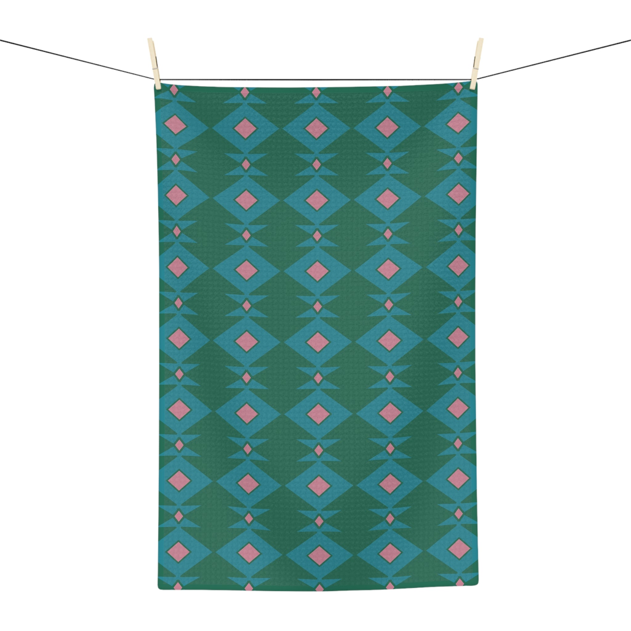 Green & Pink Stylish Microfiber Tea Towel for Home Decor, Kitchen Gift, Unique Housewarming Present, Modern Design, Eco-Friendly Kitchen Accessory
