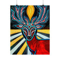 Deer Spirit Matte Vertical Poster — Vibrant Geometric Stag Wall Art