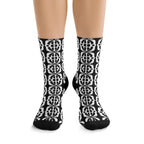 Black & White Patterned Socks for Men & Women, Sustainable Gifts, Fun Footwear, Earth Day Socks, Fashionable Daily Wear