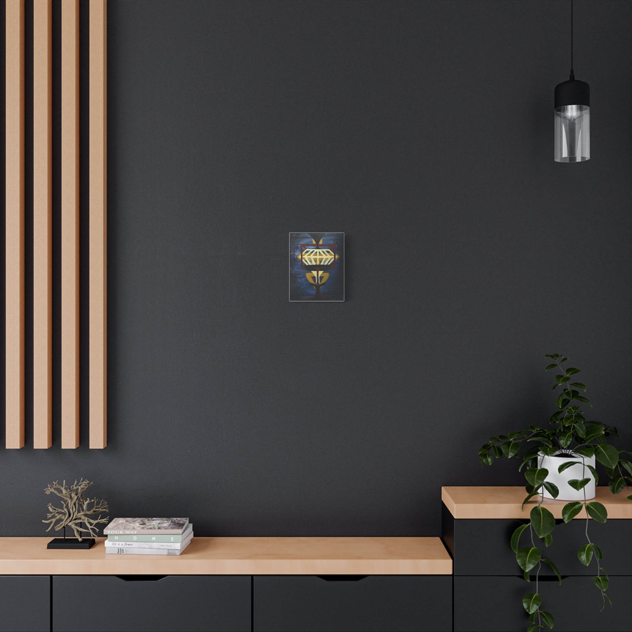 Diamond Matte Canvas Wall Art Print, Abstract Geometric Decor, Modern Home Decoration, Unique Artwork for Living Room, Gift Idea for Art Lovers
