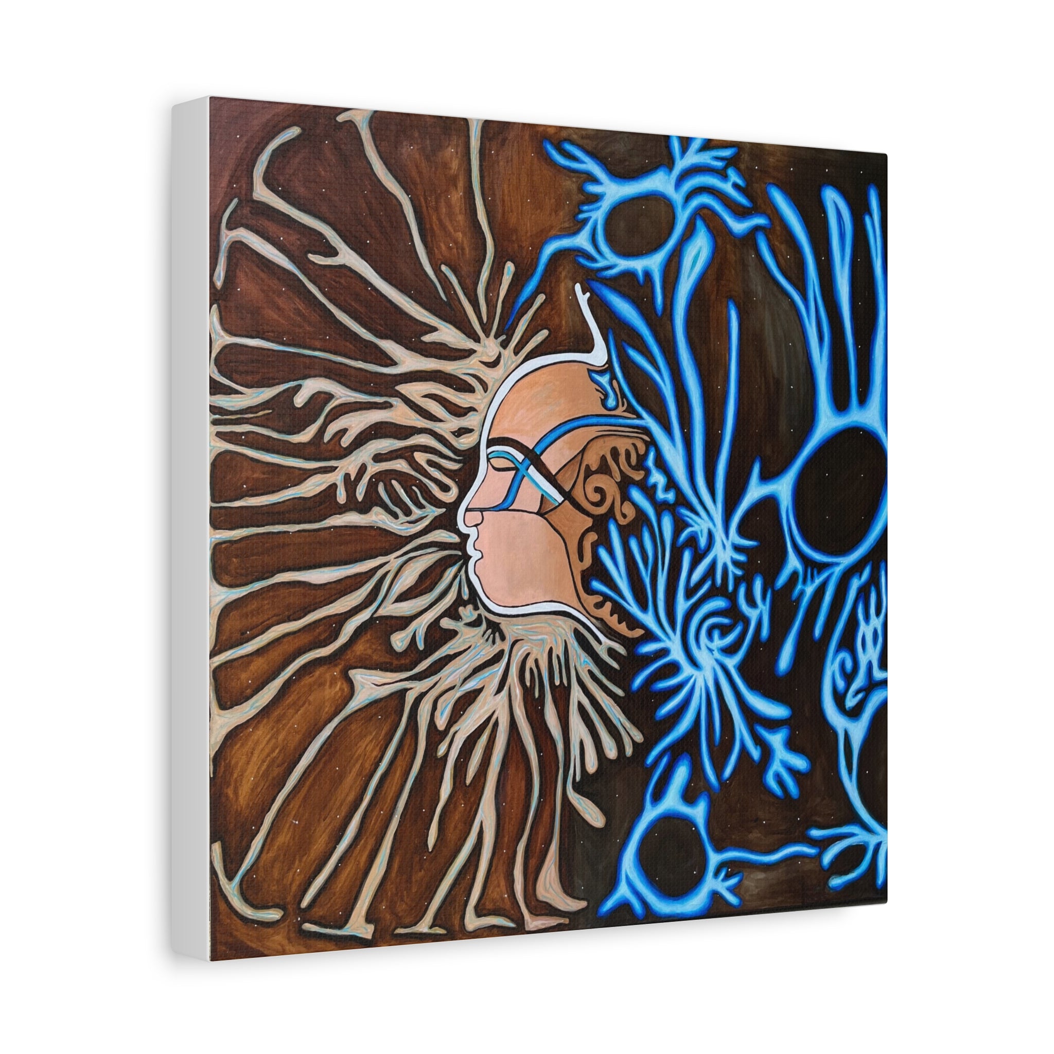 Mycelium Stretched Canvas Art Print, Bohemian Home Decor, Wall Art for Living Room, Unique Gift for Art Lovers, Colorful Abstract Decor, [...]