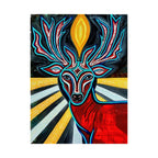 Deer Spirit Matte Vertical Poster — Vibrant Geometric Stag Wall Art