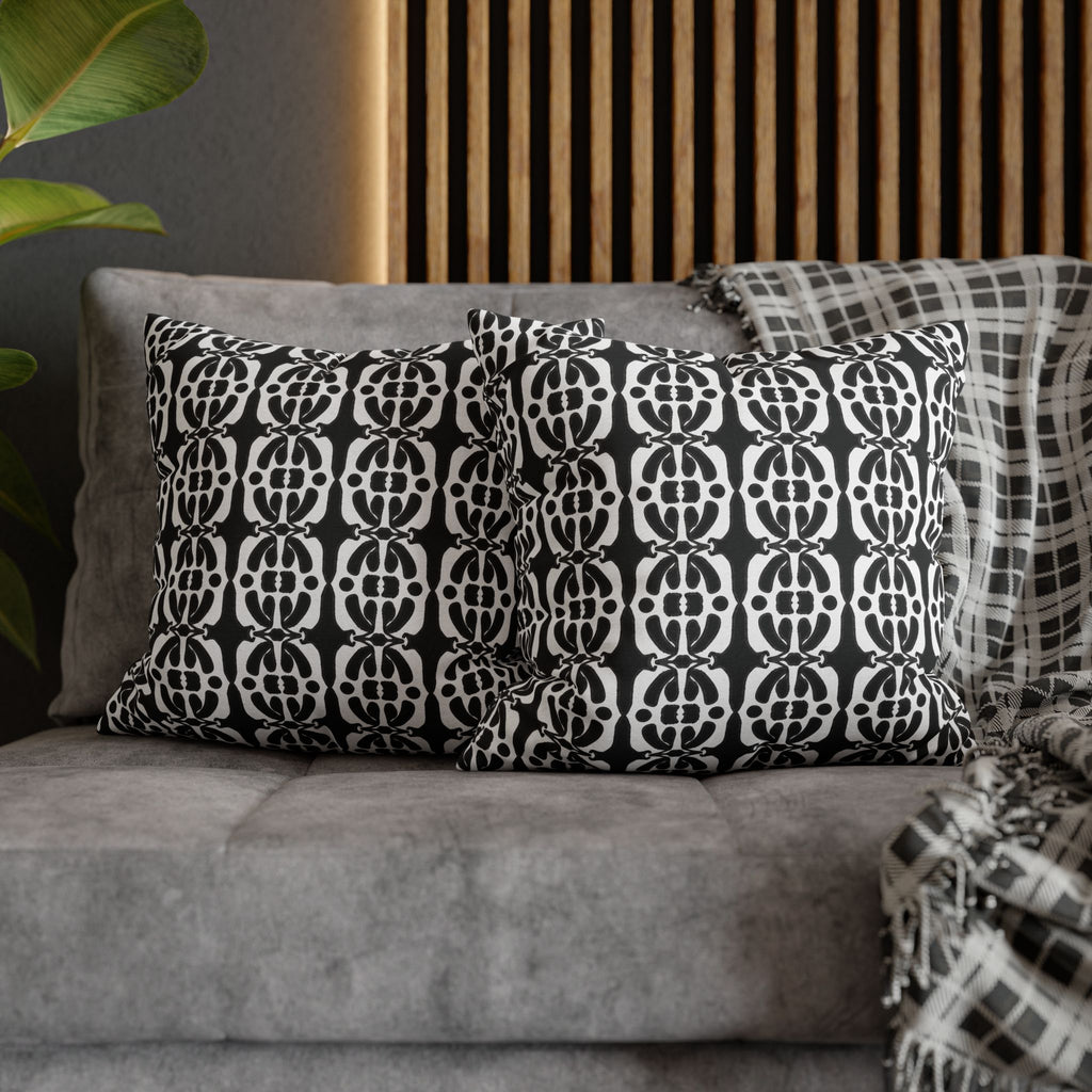 Black & White Geometric Pillowcase, Decorative throw pillow cover, Cozy home decor, Vibrant accent pillow, Modern home gift