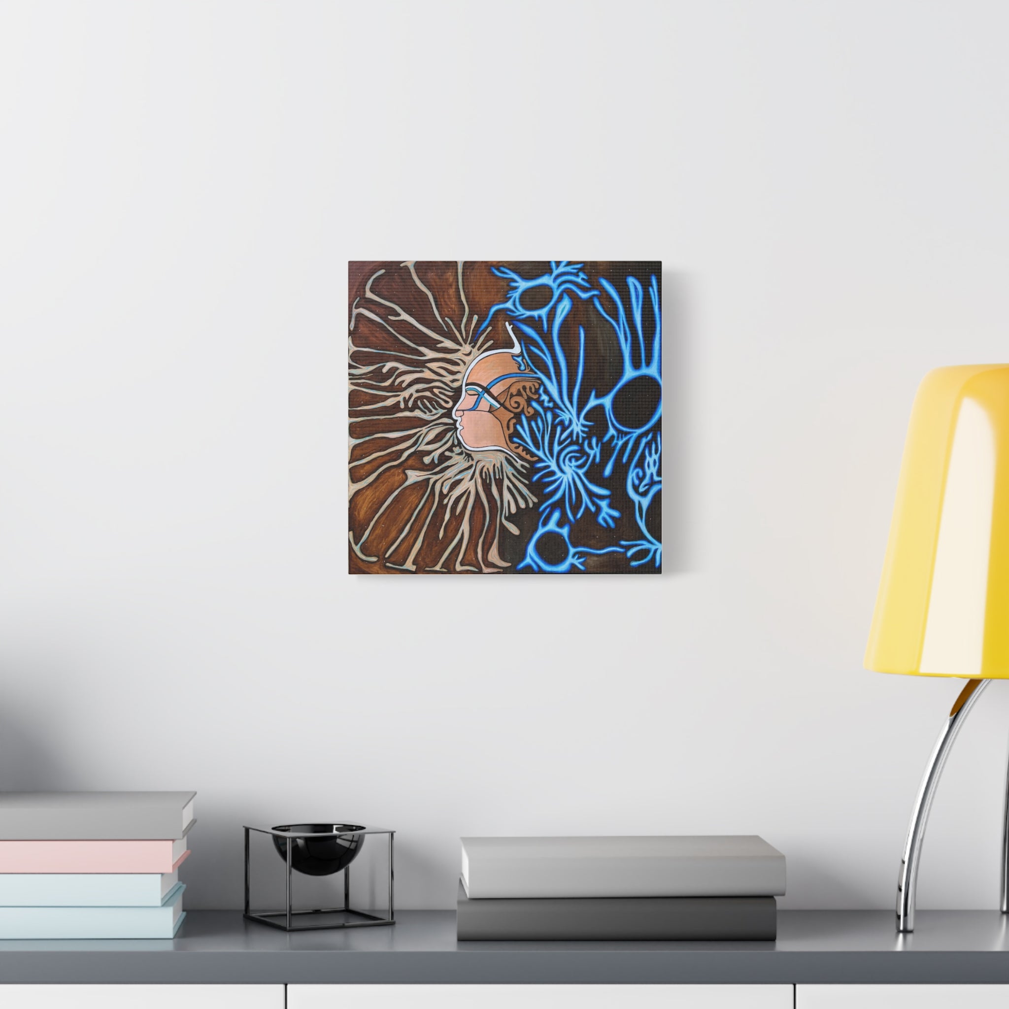 Mycelium Stretched Canvas Art Print, Bohemian Home Decor, Wall Art for Living Room, Unique Gift for Art Lovers, Colorful Abstract Decor, [...]