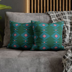 Green & Pink Geometric Pillowcase, Decorative throw pillow cover, Cozy home decor, Vibrant accent pillow, Modern home gift