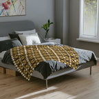 Yellow & Brown Cozy Velveteen Microfiber Blanket | Warm Throw Blanket, Decorative Bedding, Couch Cover, Gift for Home, Snug & Stylish