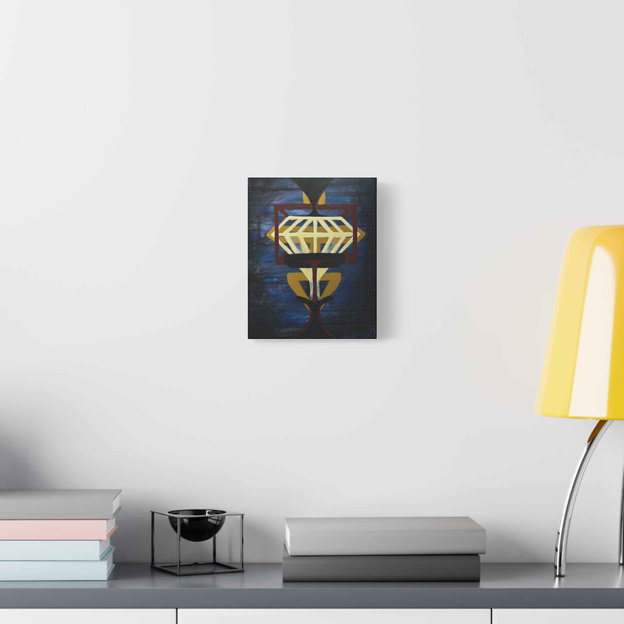 Diamond Matte Canvas Wall Art Print, Abstract Geometric Decor, Modern Home Decoration, Unique Artwork for Living Room, Gift Idea for Art Lovers