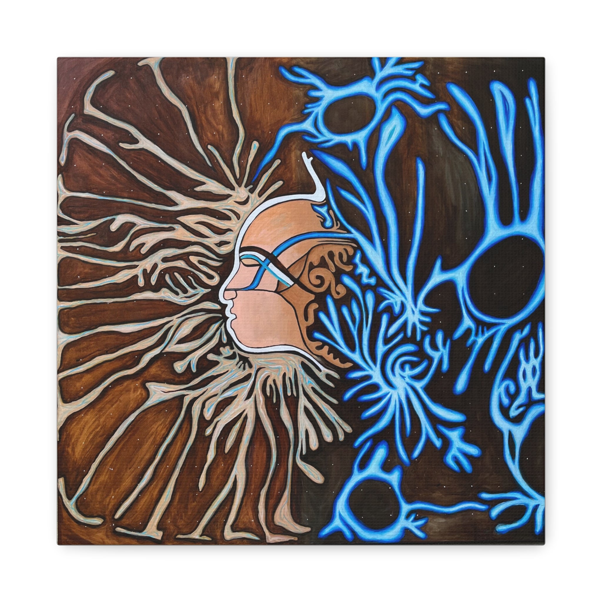 Mycelium Stretched Canvas Art Print, Bohemian Home Decor, Wall Art for Living Room, Unique Gift for Art Lovers, Colorful Abstract Decor, [...]