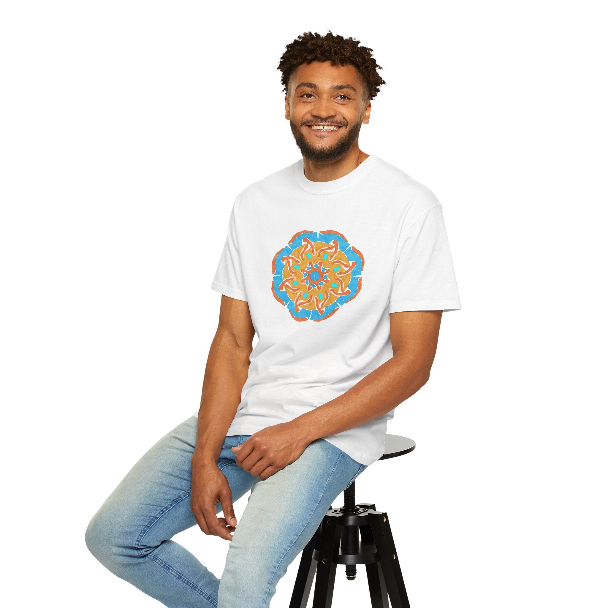Colorful Mandala Unisex T-Shirt, Boho Style Tee, Summer Vibes, Gift for Art Lovers, Relaxed Fit Casual Top
