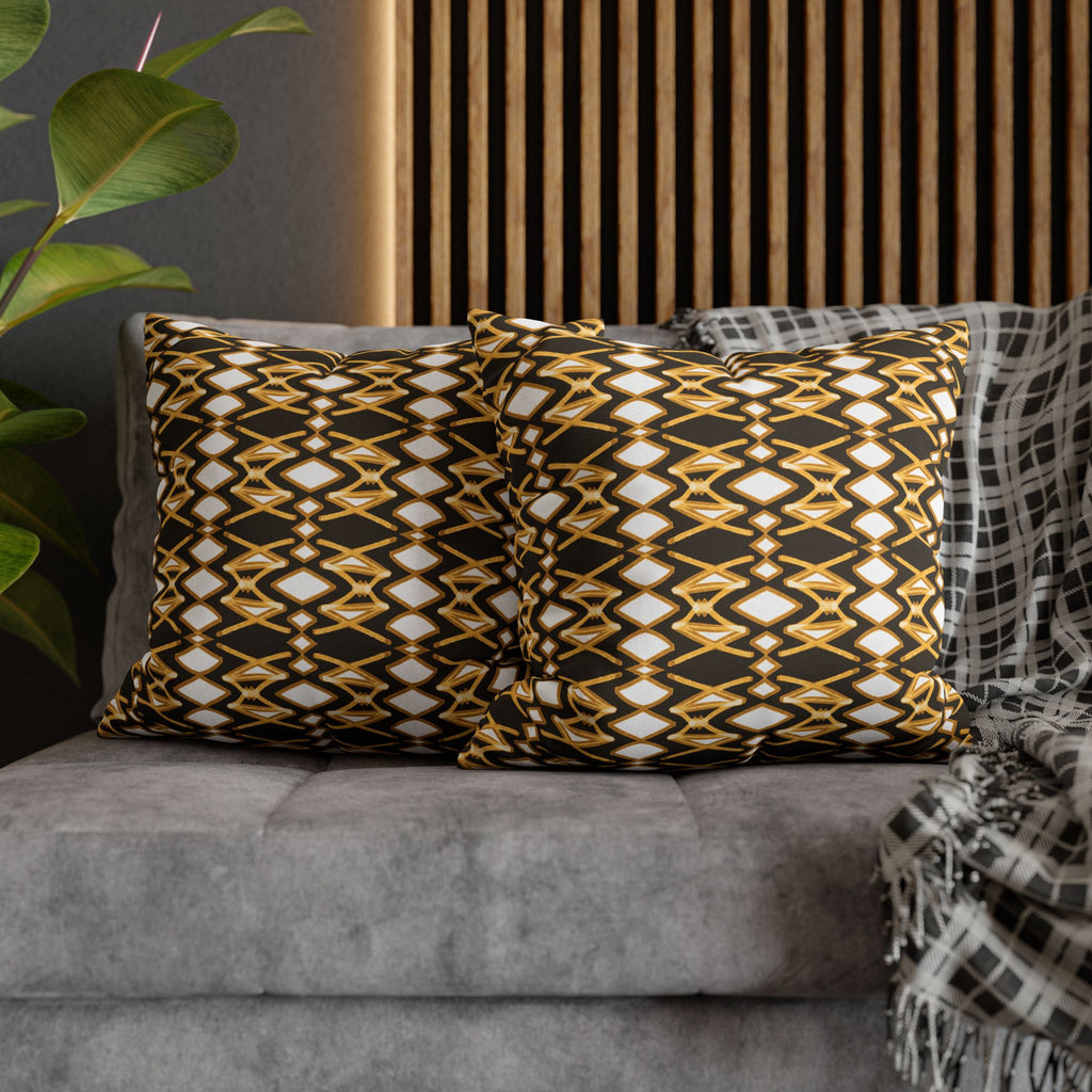 Yellow & Brown Geometric Pillowcase, Decorative throw pillow cover, Cozy home decor, Vibrant accent pillow, Modern home gift