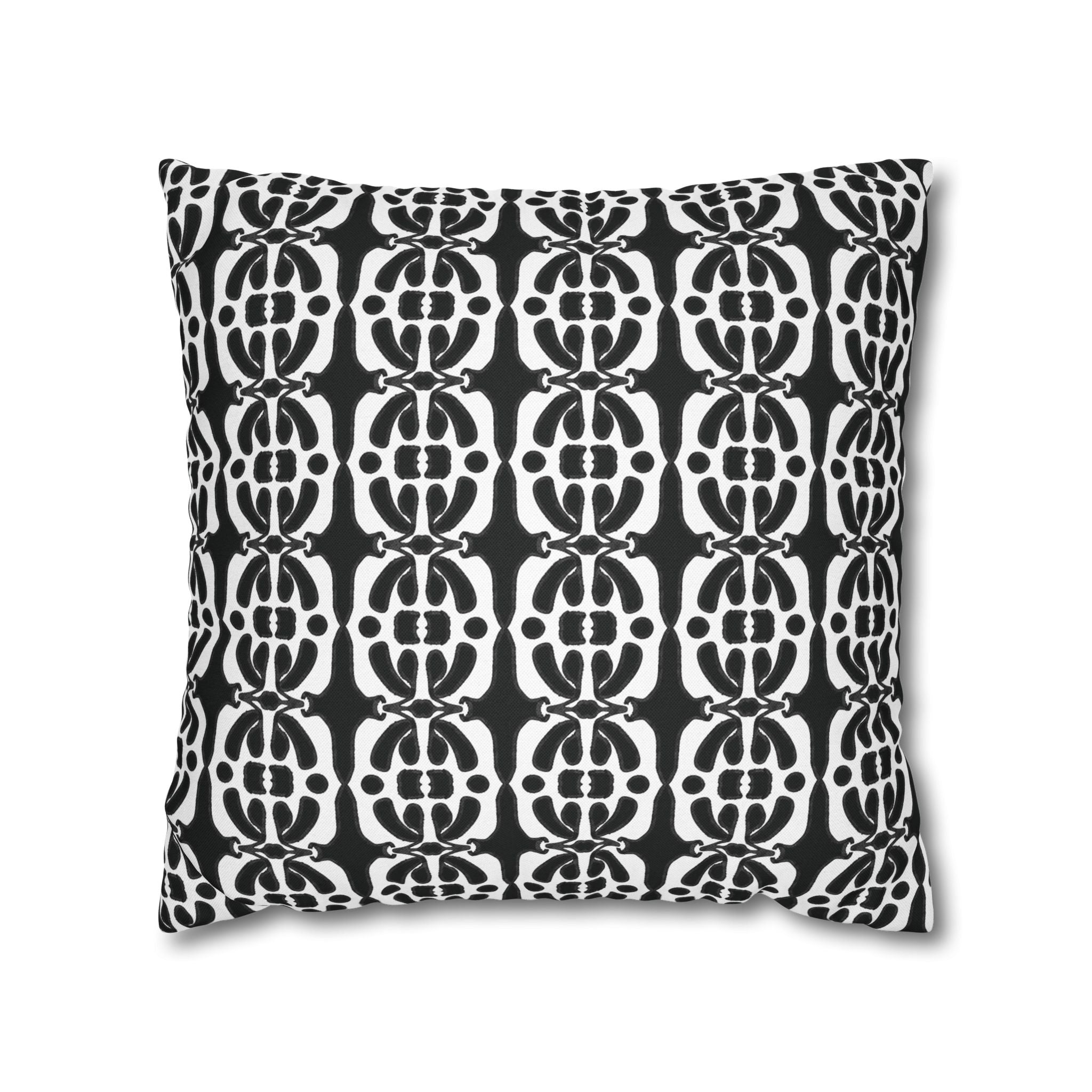 Black & White Geometric Pillowcase, Decorative throw pillow cover, Cozy home decor, Vibrant accent pillow, Modern home gift