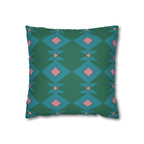 Green & Pink Geometric Pillowcase, Decorative throw pillow cover, Cozy home decor, Vibrant accent pillow, Modern home gift