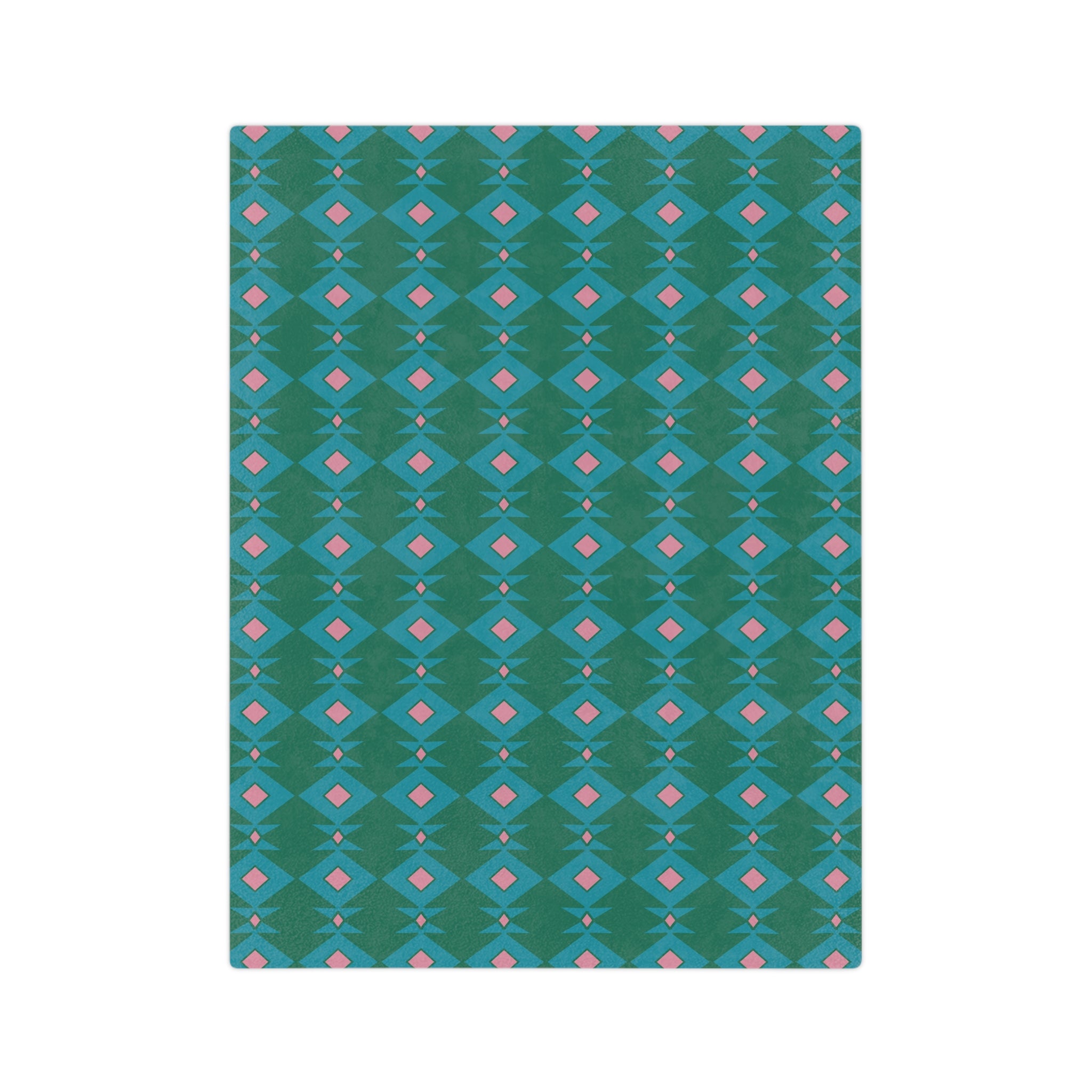 Cozy Green & Pink Velveteen Microfiber Blanket, Soft Throw for Home Decor, Perfect Gift for Housewarming, Pet Lovers, or Cozy Movie Nights